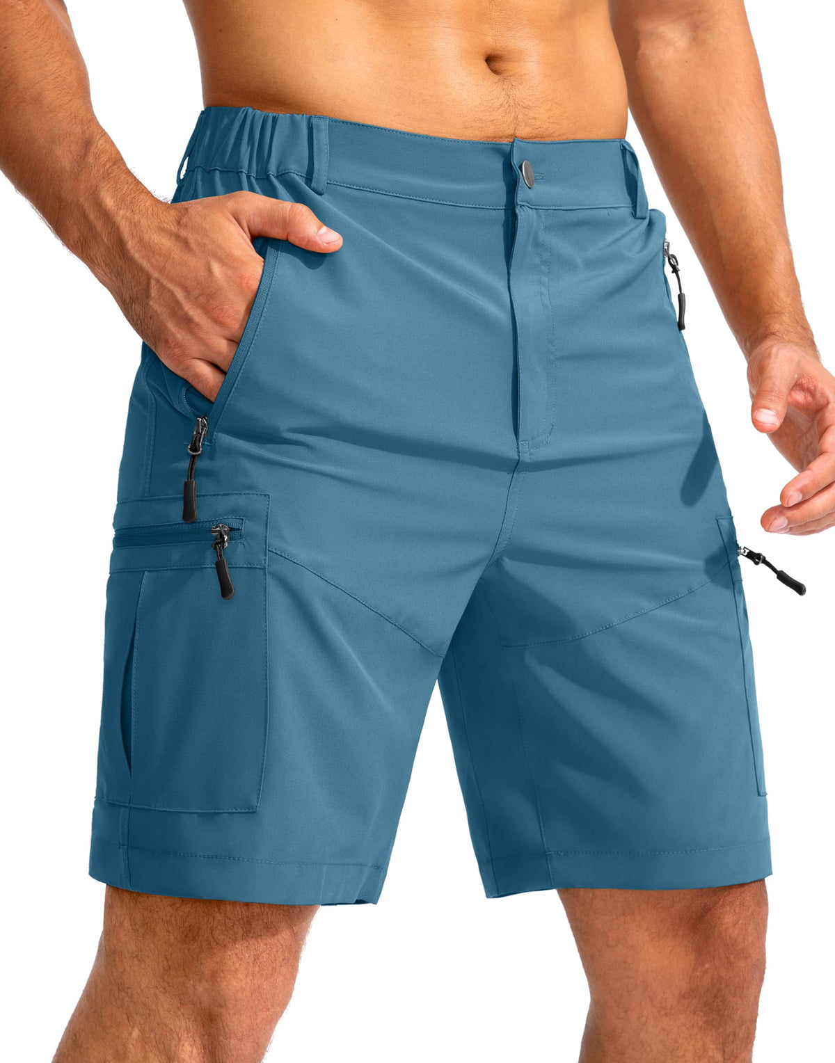Pudolla Men's Hiking Cargo Shorts 9"/7"/11" Lightweight Outdoor Shorts for Men Trip Golf Camping Casual with 5 Zipper Pockets