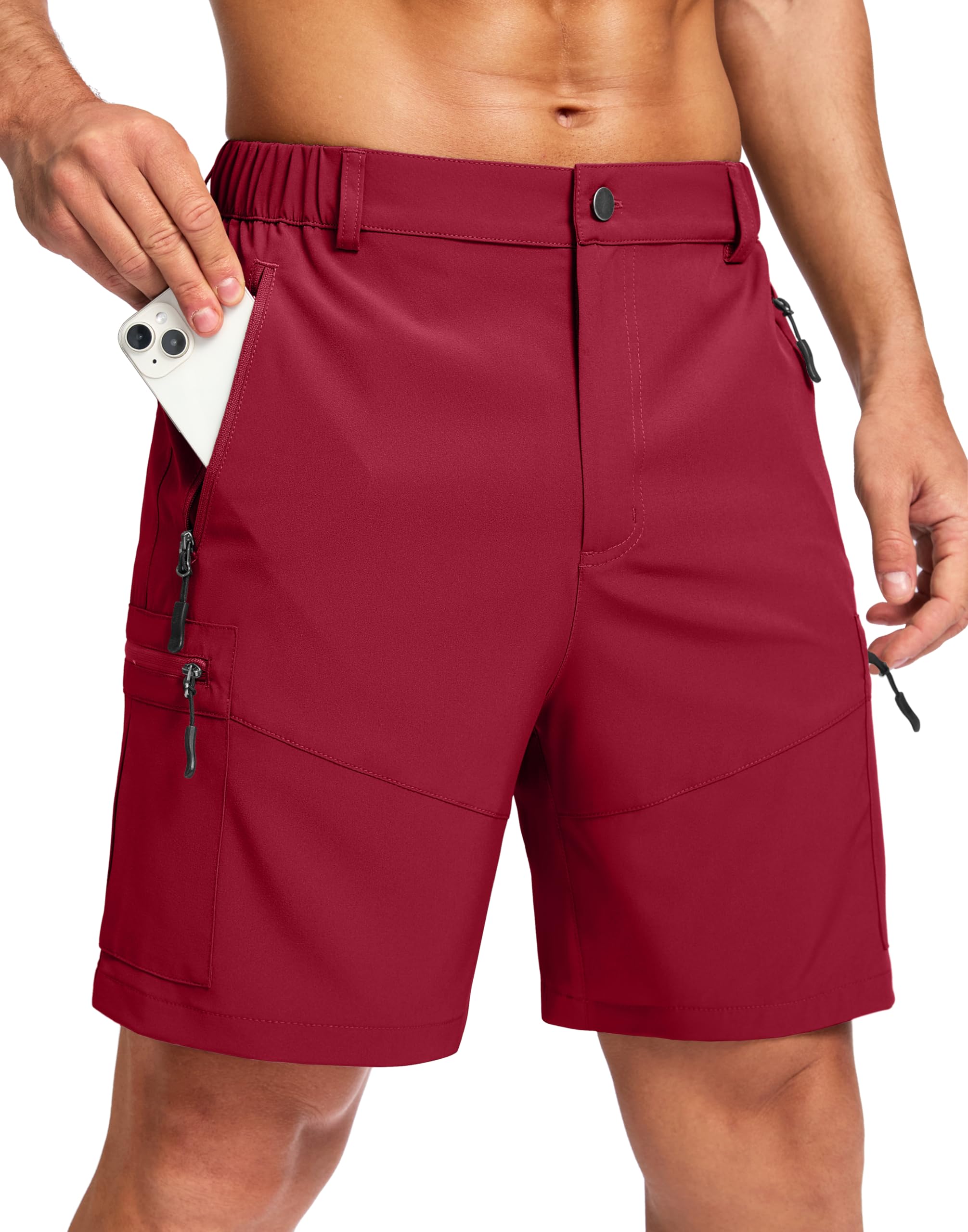 Pudolla Men's Hiking Cargo Shorts 9"/7"/11" Lightweight Outdoor Shorts for Men Trip Golf Camping Casual with 5 Zipper Pockets