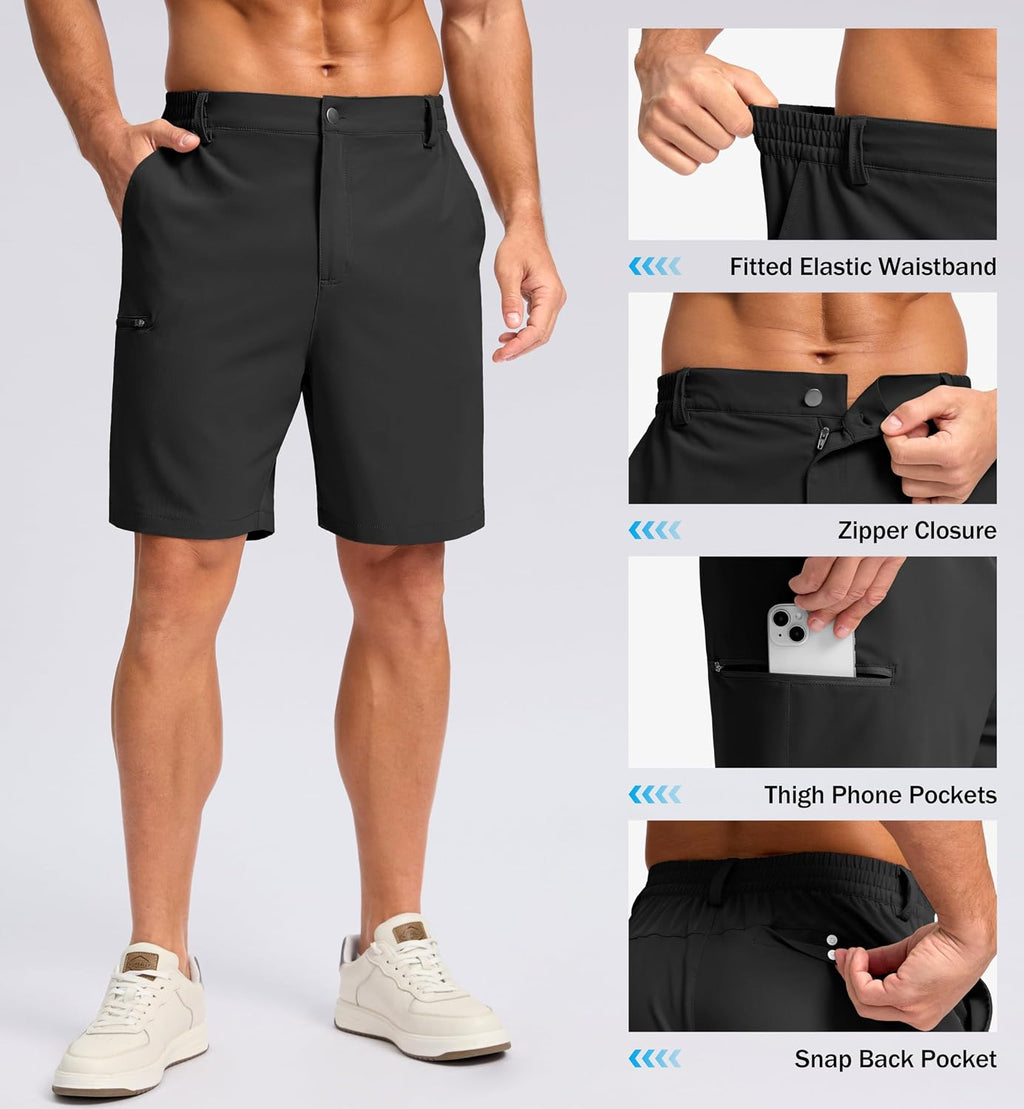 G Gradual Men's Casual Shorts 7"/ 9"/ 5" Lightweight 4 Pockets Stretch Quick-Dry Summer Shorts for Golf Work Hiking Trips