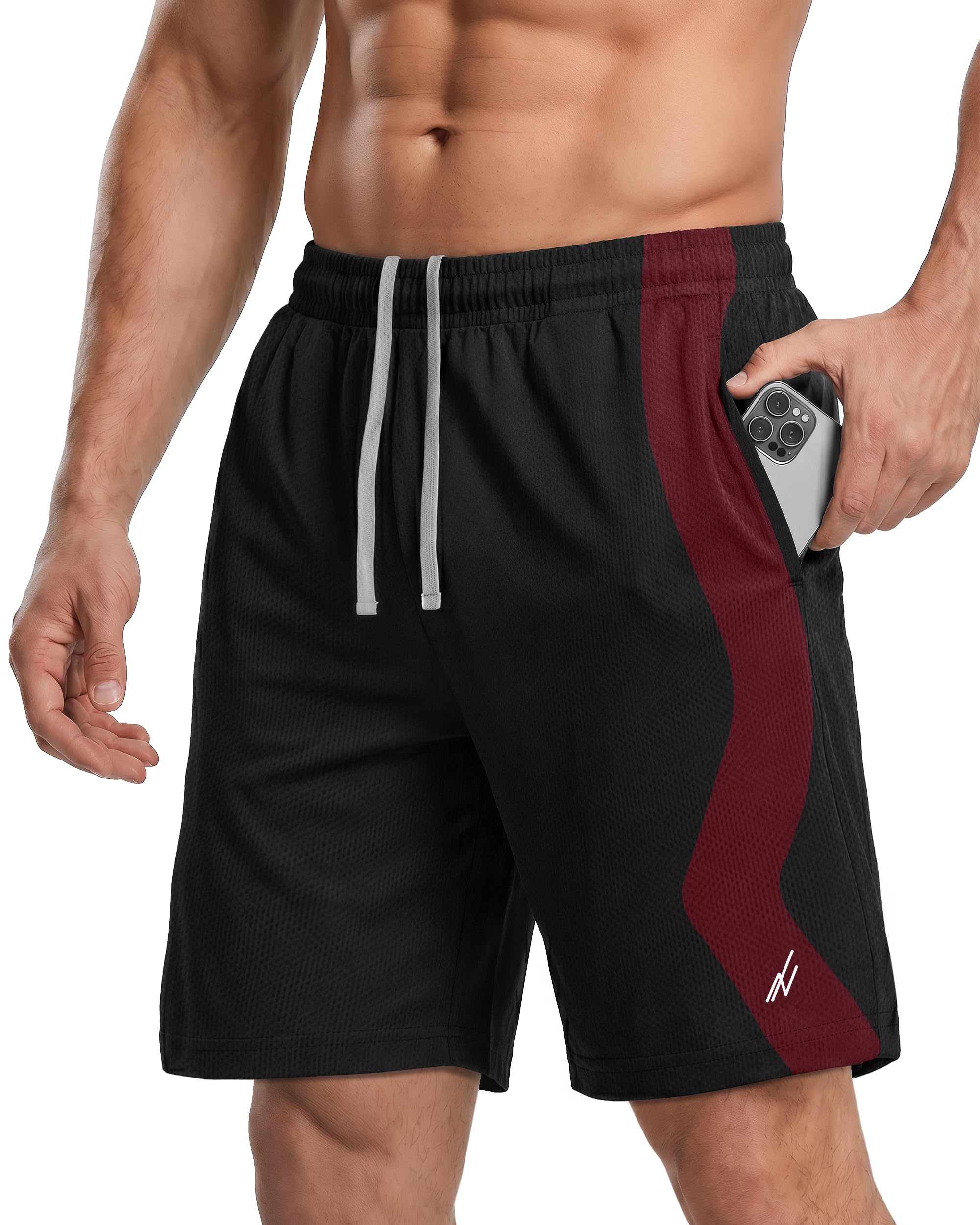 NY Threads Men's Athletic Shorts Quick Dry Loose-Fit Lightweight Running Workout Gym Shorts with Pockets