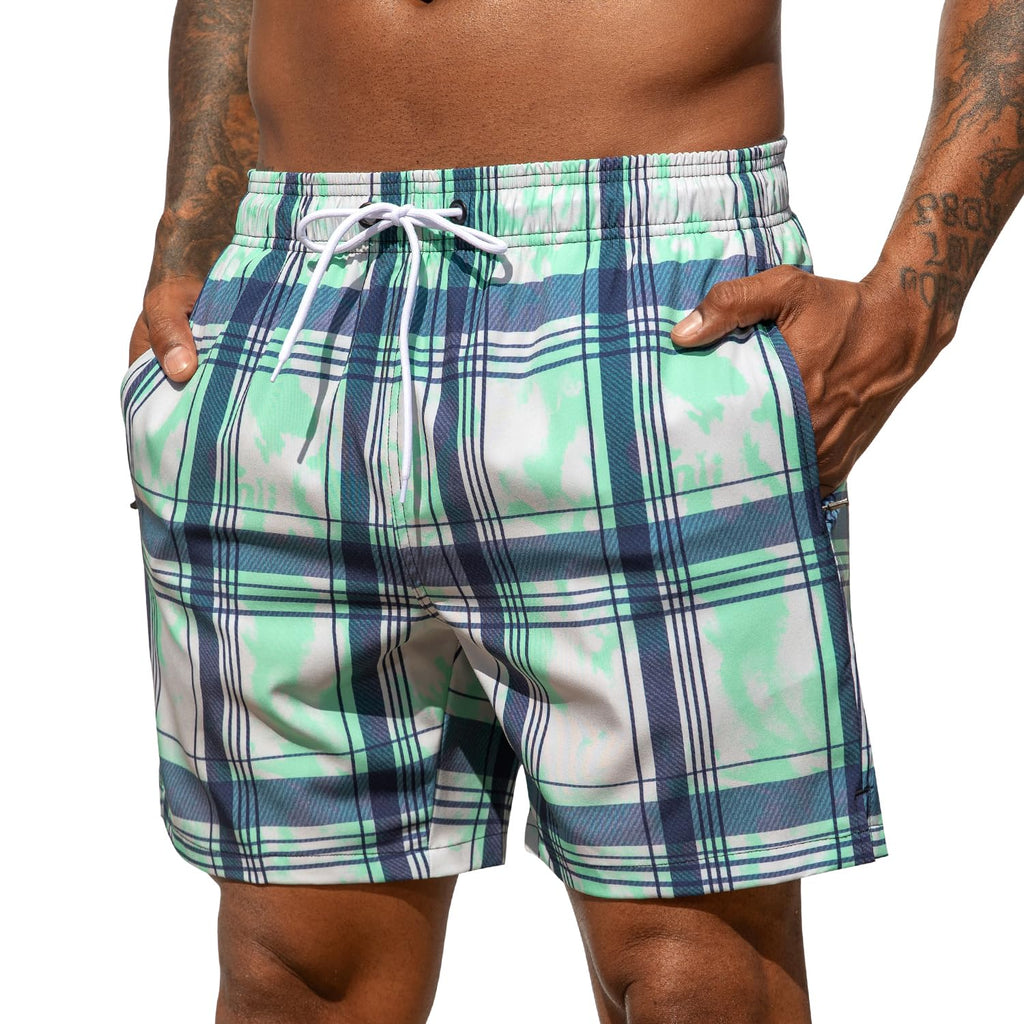 SILKWORLD Men's Swim Trunks Quick Dry Beach Shorts with Pockets | mesh lining, dry fast, adjustable waist, side pockets, comfort,well made,swimming,beach shorts, water sports,vacation trips