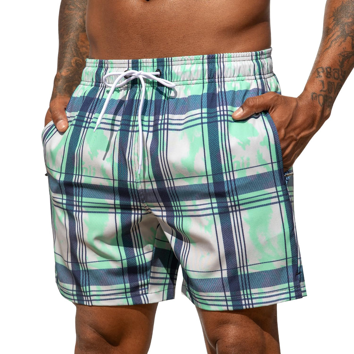 SILKWORLD Men's Swim Trunks Quick Dry Beach Shorts with Pockets | mesh lining, dry fast, adjustable waist, side pockets, comfort,well made,swimming,beach shorts, water sports,vacation trips