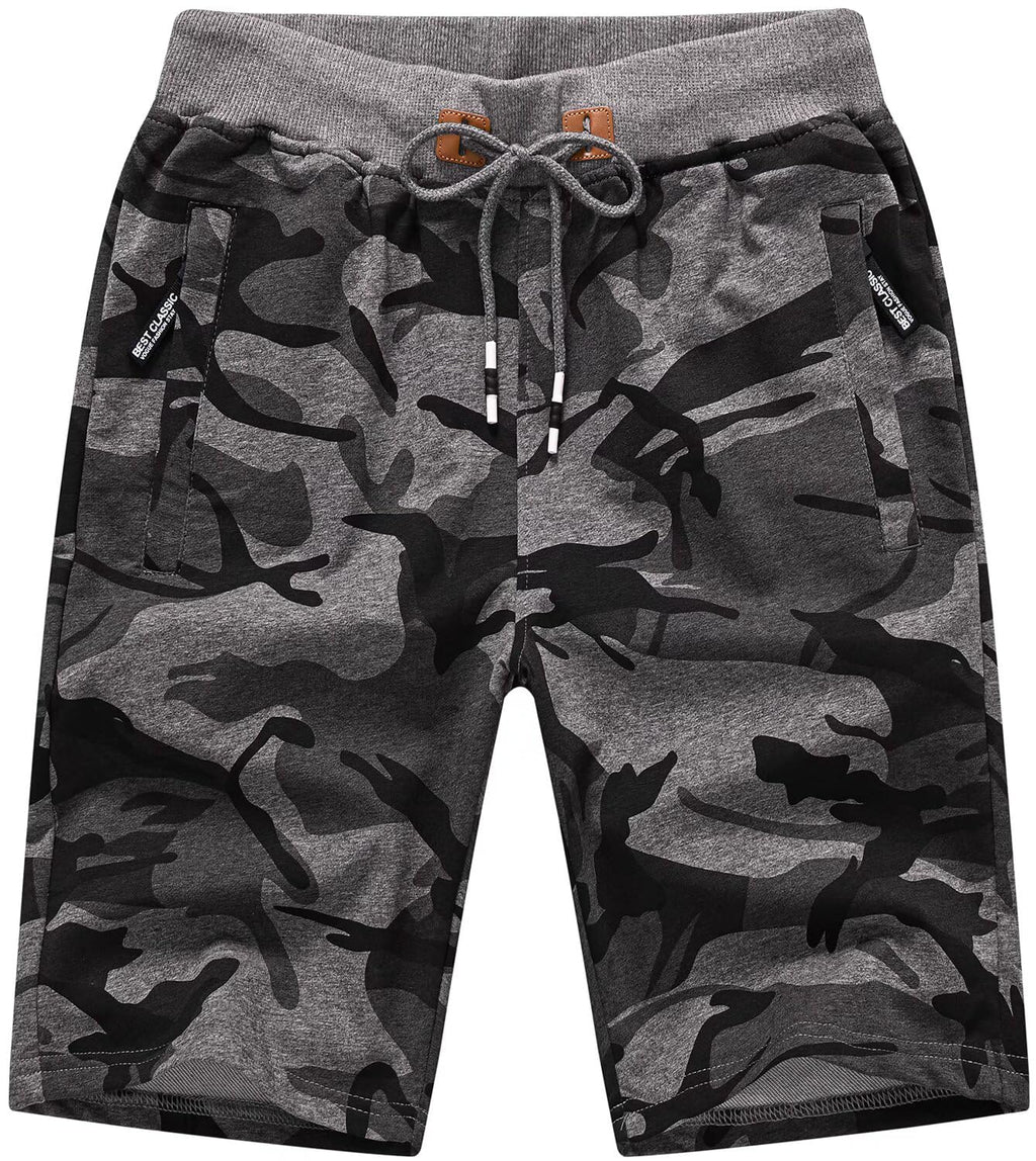 QPNGRP Mens Shorts Casual Drawstring Zipper Pockets Elastic Waist