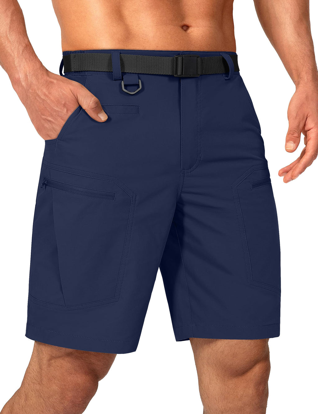 Mens Cargo Hiking Shorts Water Resistant Quick Dry Lightweight Breathable Tactical Shorts with Nylon Belt