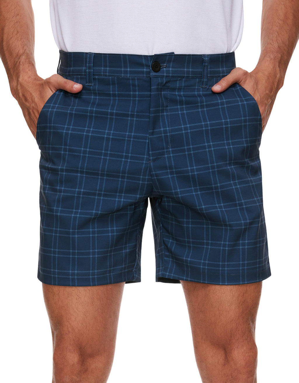PULI Men's Golf Dress Shorts Flat Front Hybrid 7 Inch Lightweight Quick Dry Chino Casual with Pockets