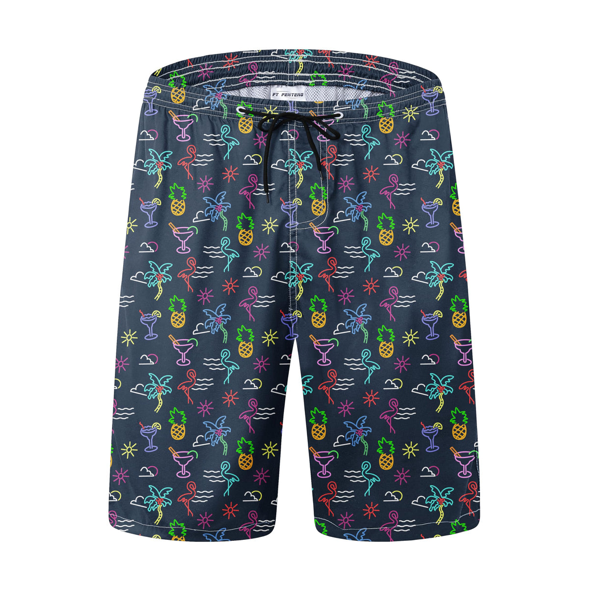 FT FENTENG Mens Swim Trunks Quick Dry Board Shorts with Mesh Liner, Breathable Big & Tall Beach Shorts Swimwear Bathing Suits