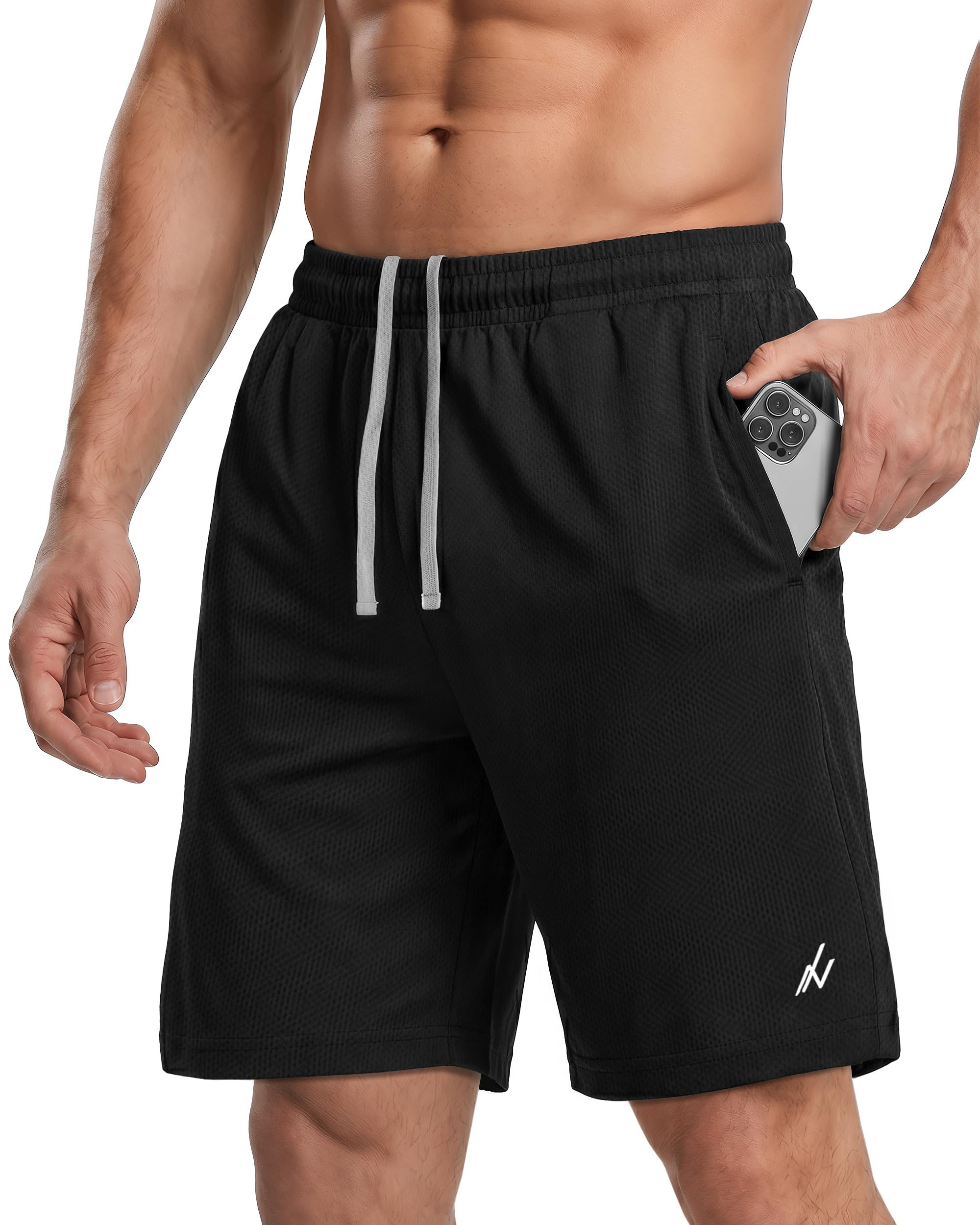 NY Threads Men's Athletic Shorts Quick Dry Loose-Fit Lightweight Running Workout Gym Shorts with Pockets