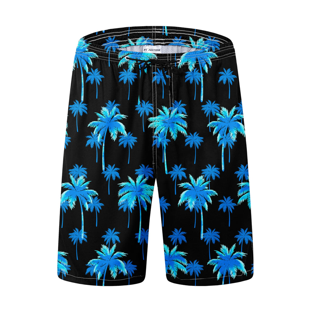FT FENTENG Mens Swim Trunks Quick Dry Board Shorts with Mesh Liner, Breathable Big & Tall Beach Shorts Swimwear Bathing Suits