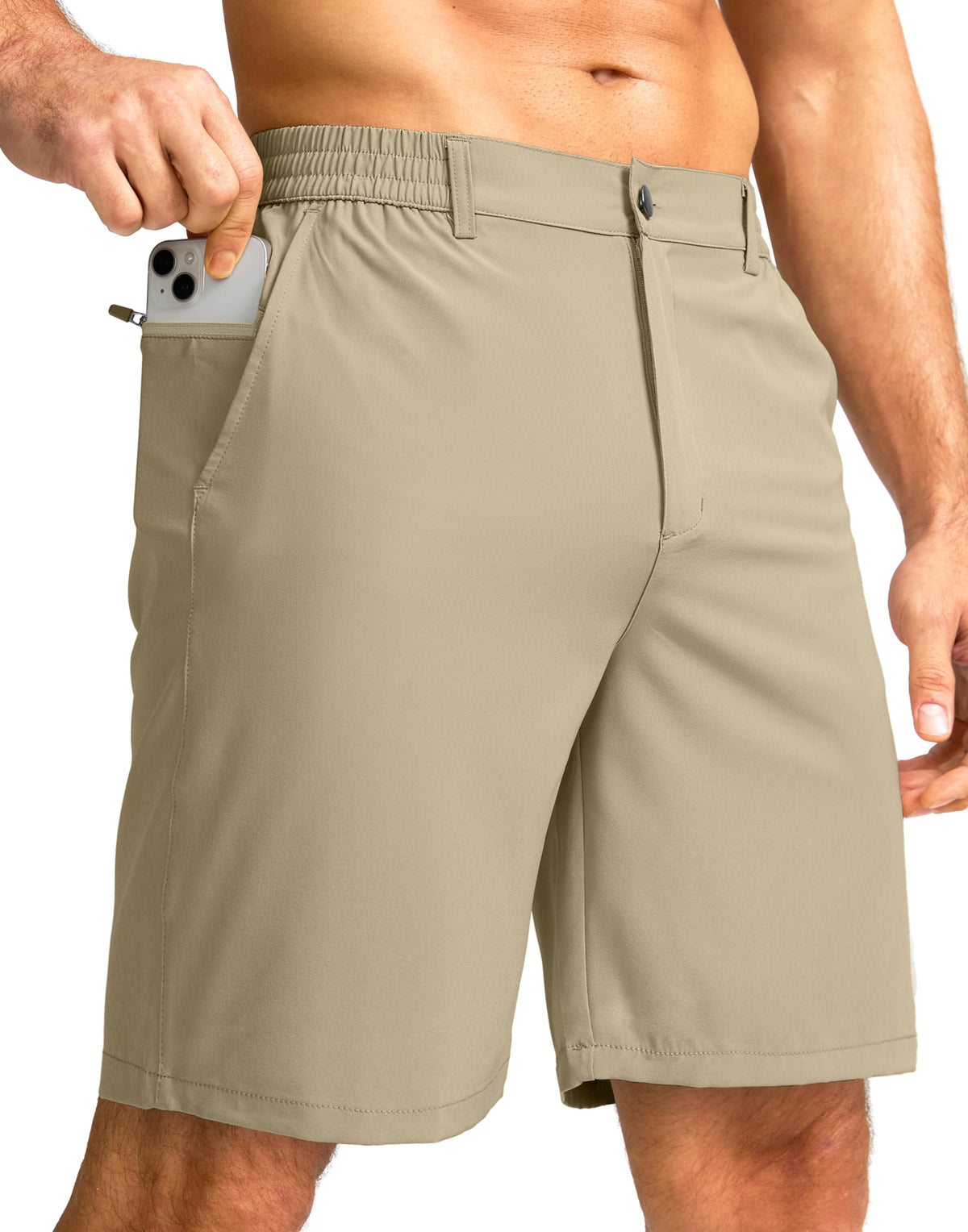 G Gradual Men's Casual Shorts 7" Lightweight Golf Shorts for Men Stretch with 3 Pockets Quick Dry Breathable Work Shorts