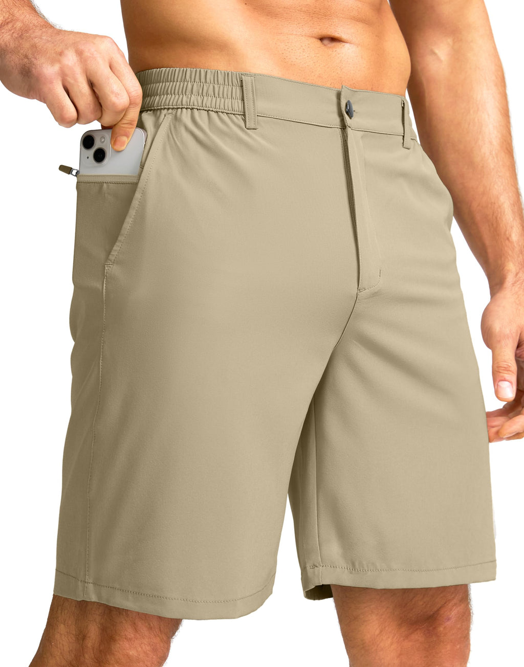 G Gradual Men's Casual Shorts 7" Lightweight Golf Shorts for Men Stretch with 3 Pockets Quick Dry Breathable Work Shorts