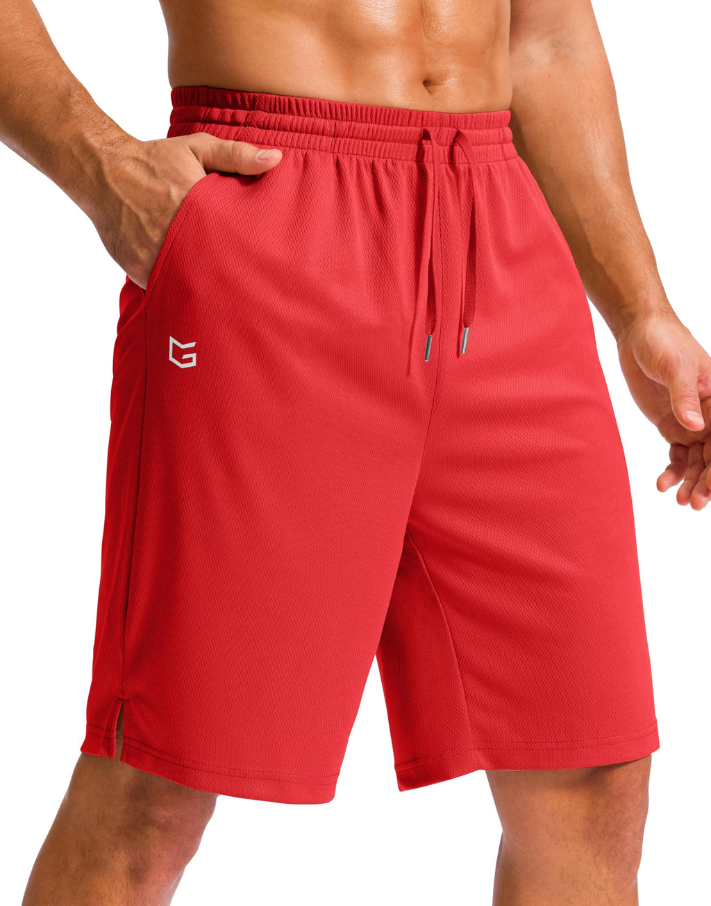 G Gradual Men's Athletic Shorts with Pockets 9" / 11" Long Basketball Shorts Lightweight Quick Dry Gym Workout Shorts for Men