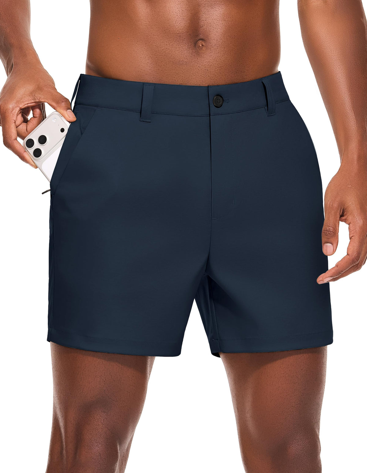 PULI Men's Golf Dress Shorts Flat Front Hybrid 7 Inch Lightweight Quick Dry Chino Casual with Pockets