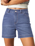 luvamia Jean Shorts for Women High Waisted Trendy Stretchy Denim Shorts 5 Inch Inseam Summer Casual Jorts with Pockets