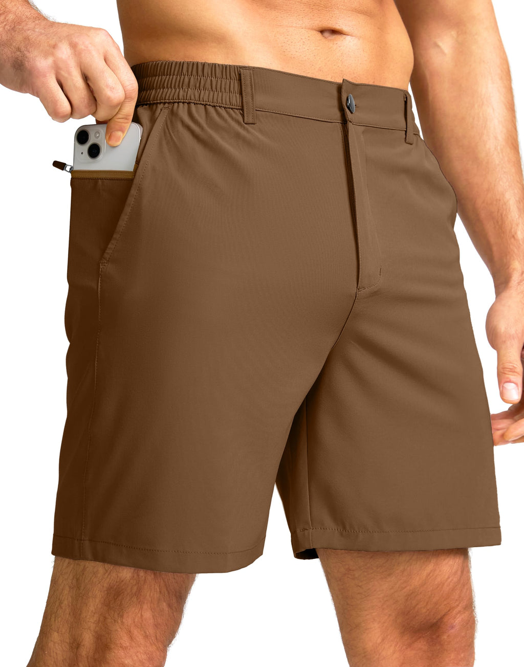 G Gradual Men's Casual Shorts 7" Lightweight Golf Shorts for Men Stretch with 3 Pockets Quick Dry Breathable Work Shorts