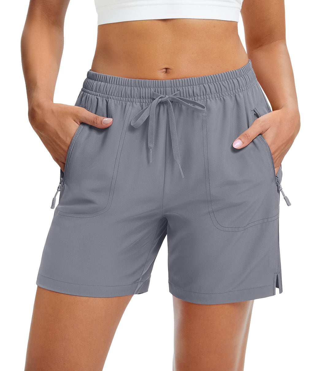 MAGCOMSEN Women's 5" Hiking Shorts UPF 50+ Quick Dry Lightweight Athletic Running Golf Summer Casual Shorts with Pockets