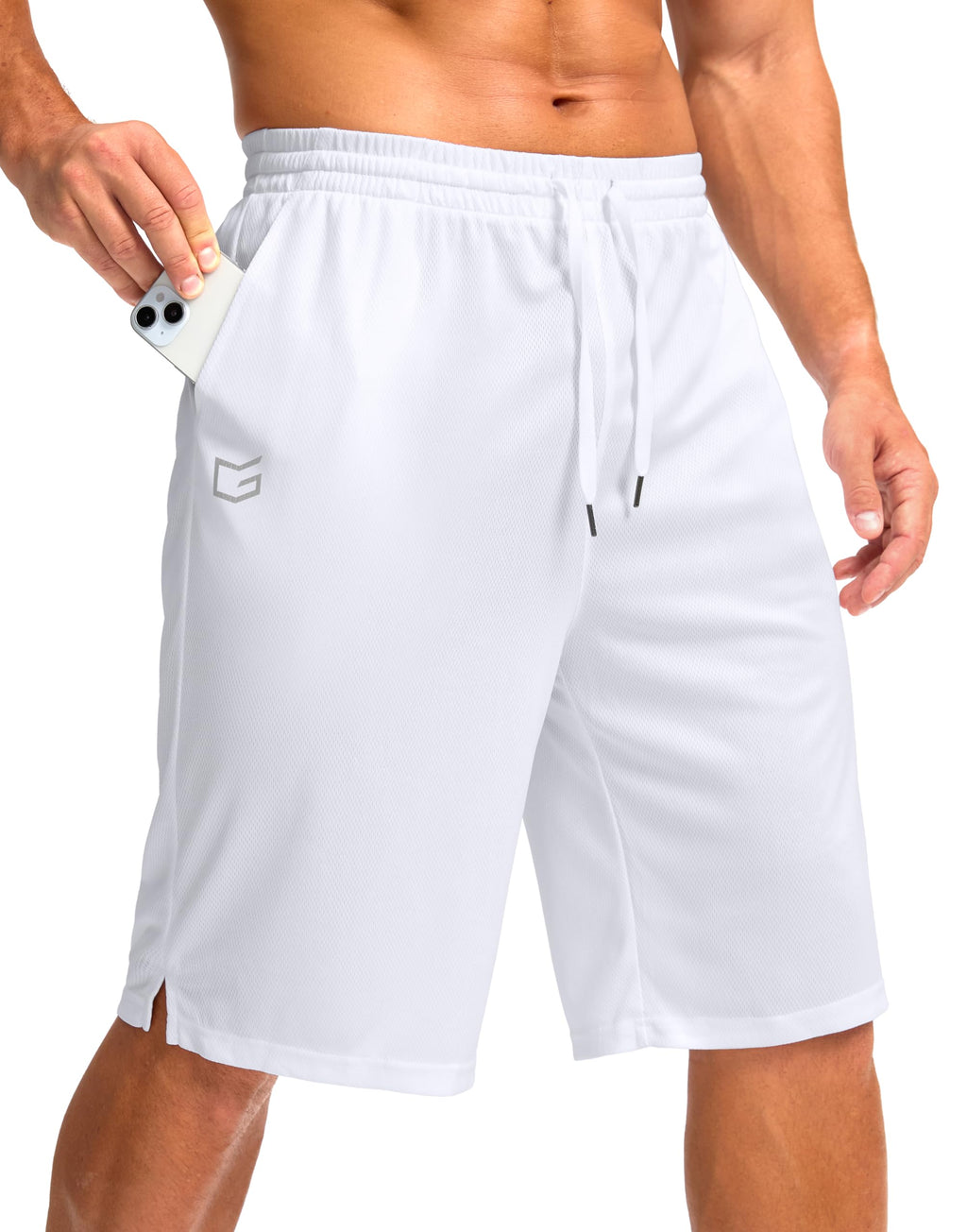 G Gradual Men's Athletic Shorts with Pockets 9" / 11" Long Basketball Shorts Lightweight Quick Dry Gym Workout Shorts for Men