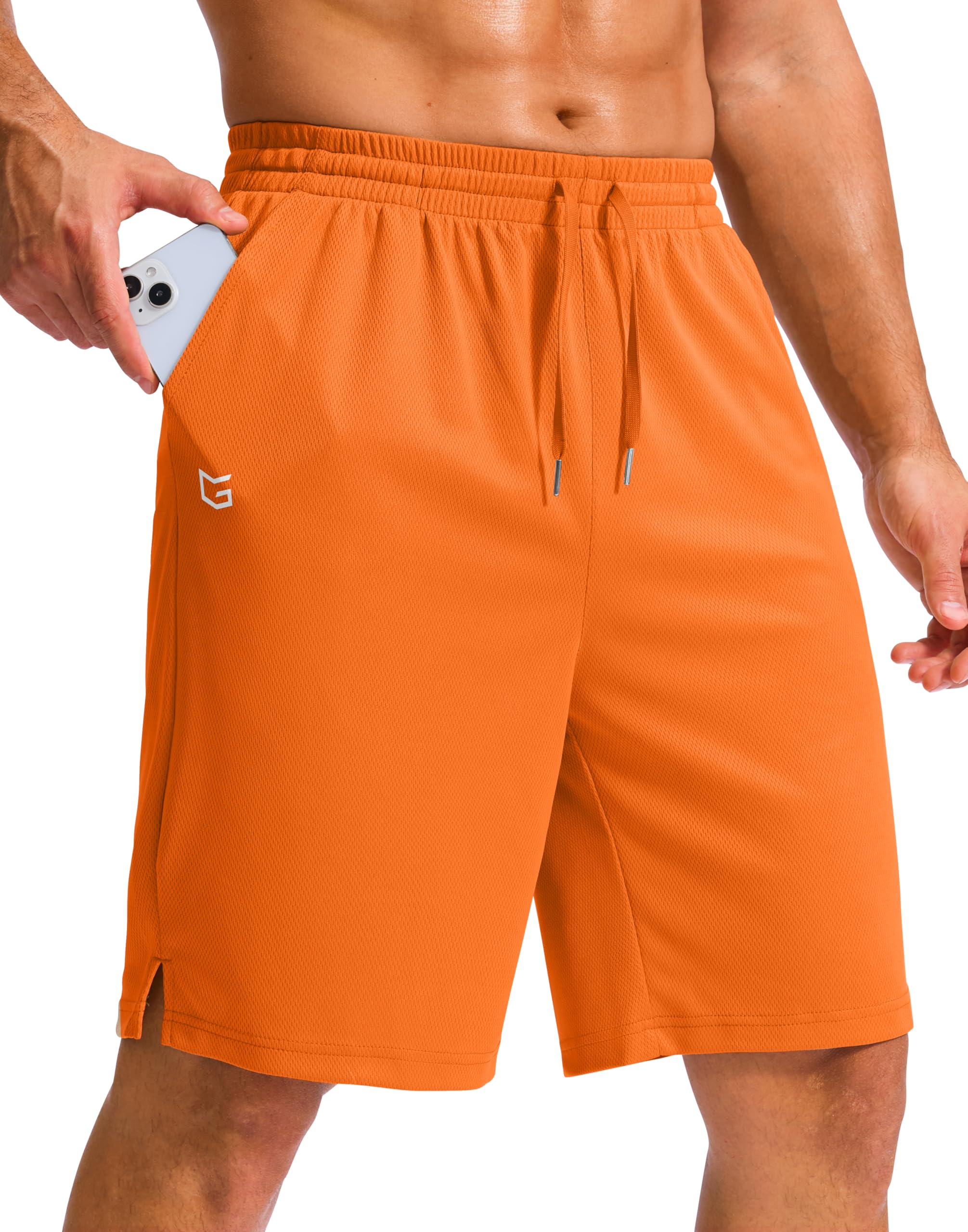G Gradual Men's Athletic Shorts with Pockets 9" / 11" Long Basketball Shorts Lightweight Quick Dry Gym Workout Shorts for Men