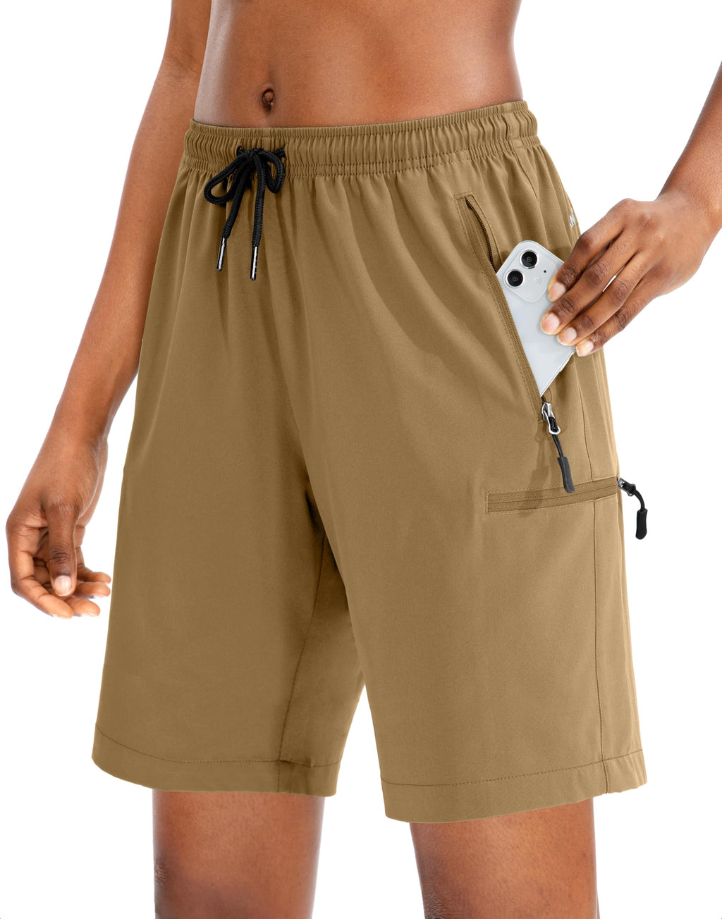 SANTINY Women's 5''/ 7''/9'' Hiking Cargo Shorts Quick Dry Lightweight Summer Shorts for Women Athletic Golf Zipper Pockets