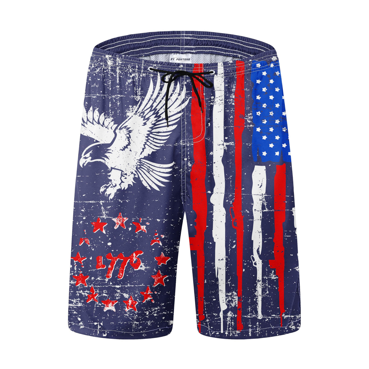 FT FENTENG Mens Swim Trunks Quick Dry Board Shorts with Mesh Liner, Breathable Big & Tall Beach Shorts Swimwear Bathing Suits