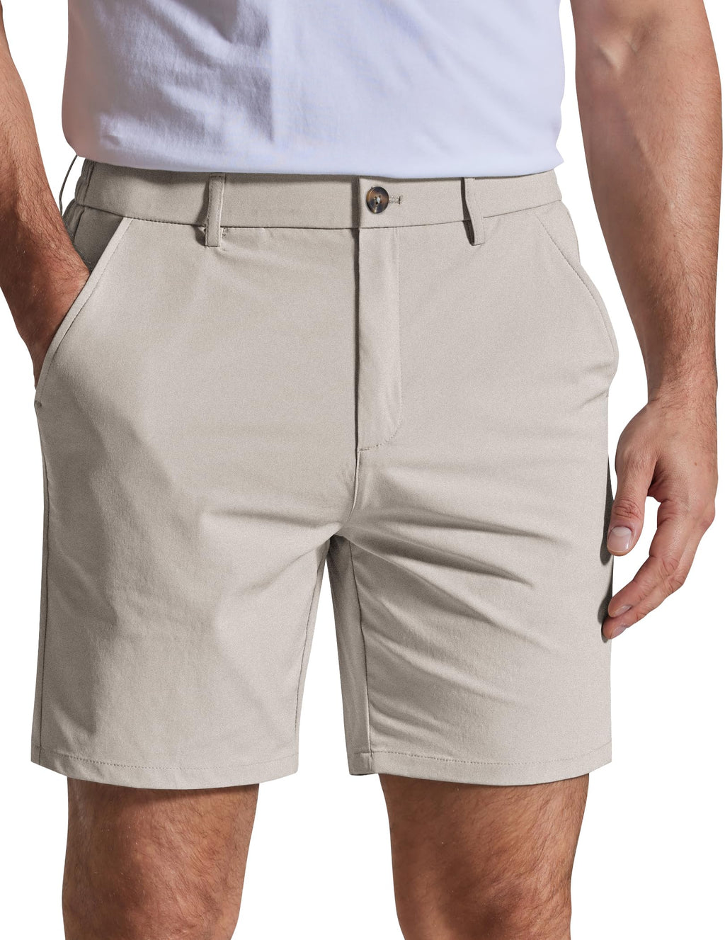 COOFANDY Men's Casual Shorts 7" Stretch Golf Shorts with 4 Pockets Quick Dry Lightweight Shorts Dress for Hiking Work