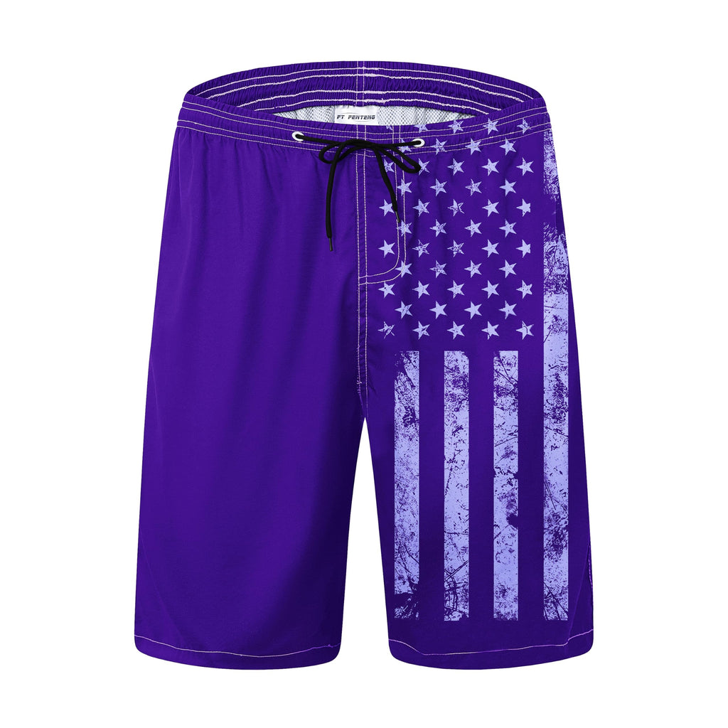 FT FENTENG Mens Swim Trunks Quick Dry Board Shorts with Mesh Liner, Breathable Big & Tall Beach Shorts Swimwear Bathing Suits