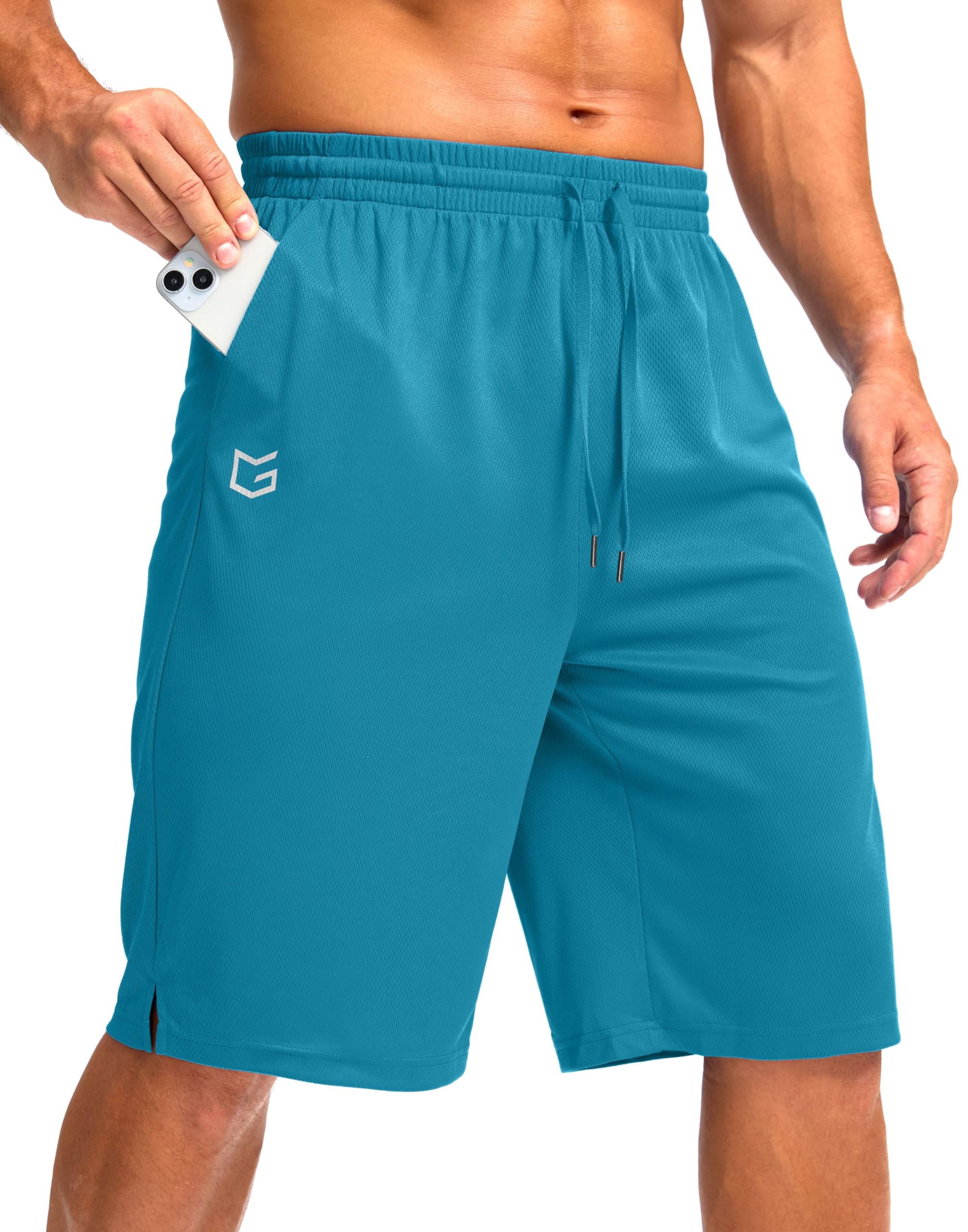 G Gradual Men's Athletic Shorts with Pockets 9" / 11" Long Basketball Shorts Lightweight Quick Dry Gym Workout Shorts for Men