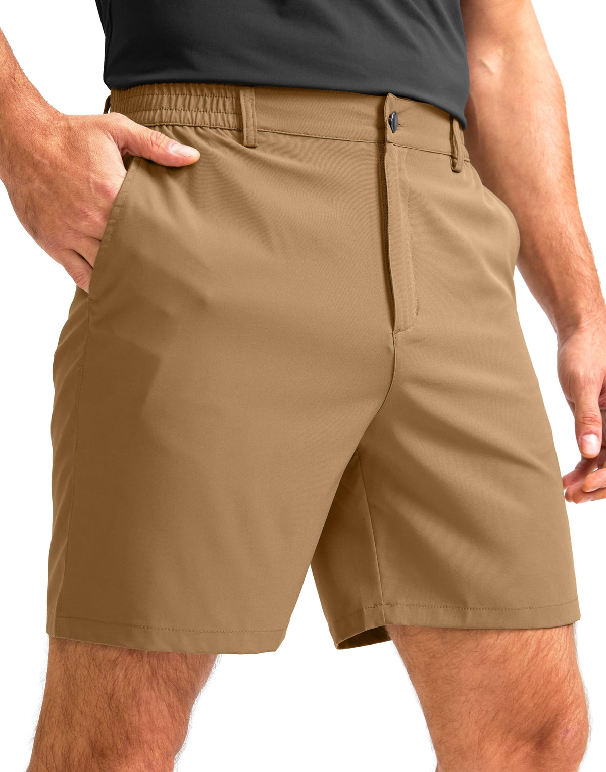 G Gradual Men's Casual Shorts 7" Lightweight Golf Shorts for Men Stretch with 3 Pockets Quick Dry Breathable Work Shorts
