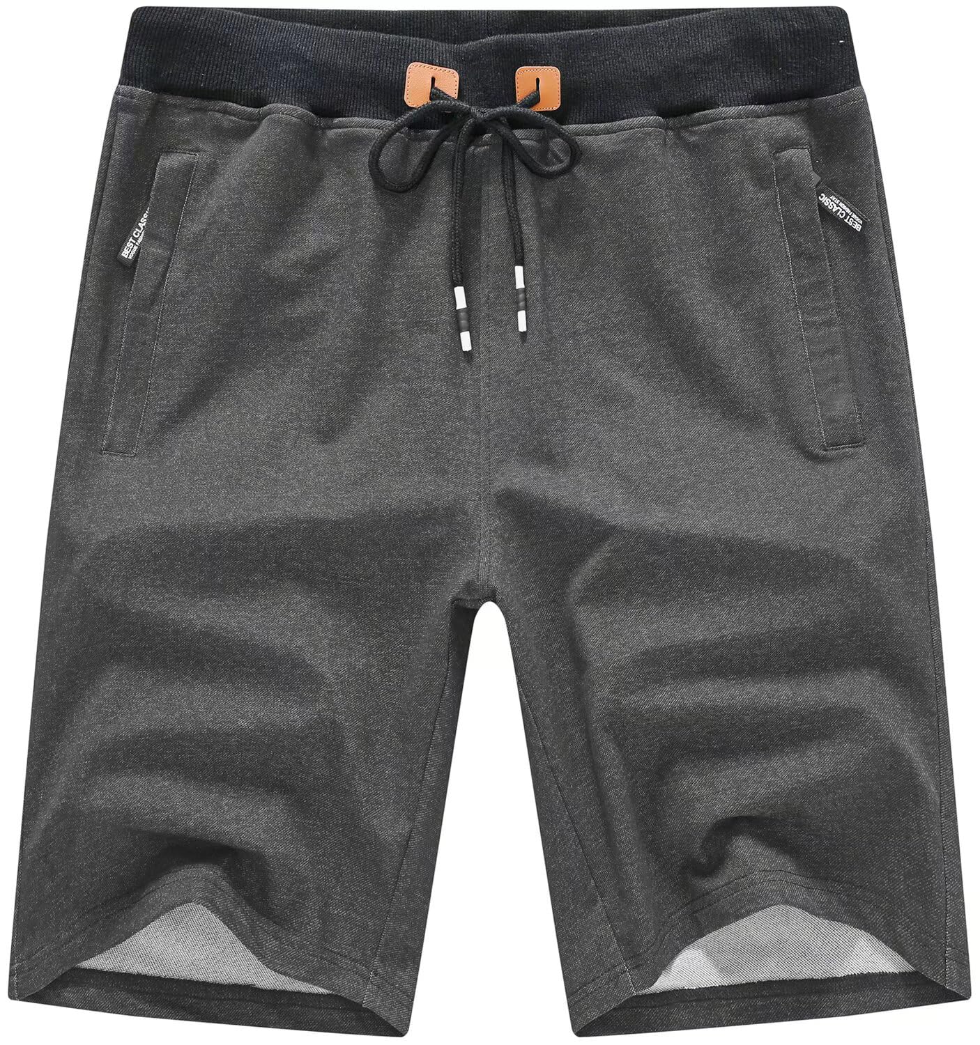 QPNGRP Mens Shorts Casual Drawstring Zipper Pockets Elastic Waist