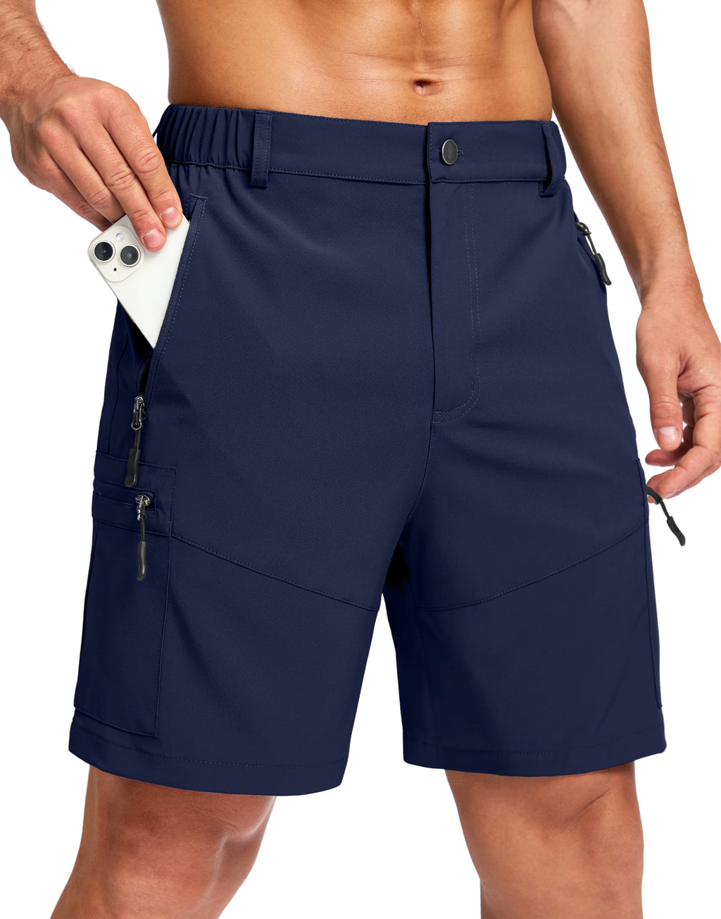 Pudolla Men's Hiking Cargo Shorts 9"/7"/11" Lightweight Outdoor Shorts for Men Trip Golf Camping Casual with 5 Zipper Pockets