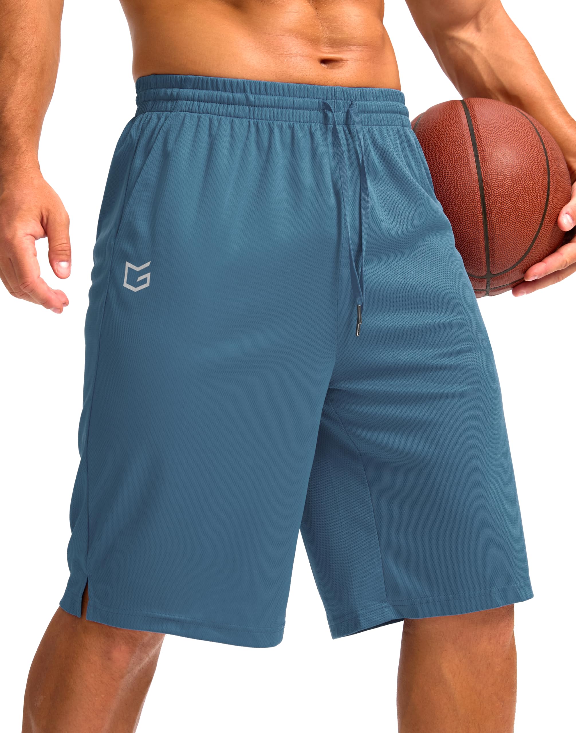 G Gradual Men's Athletic Shorts with Pockets 9" / 11" Long Basketball Shorts Lightweight Quick Dry Gym Workout Shorts for Men
