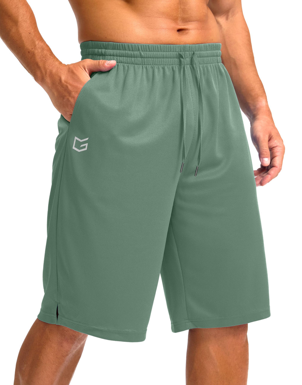 G Gradual Men's Athletic Shorts with Pockets 9" / 11" Long Basketball Shorts Lightweight Quick Dry Gym Workout Shorts for Men