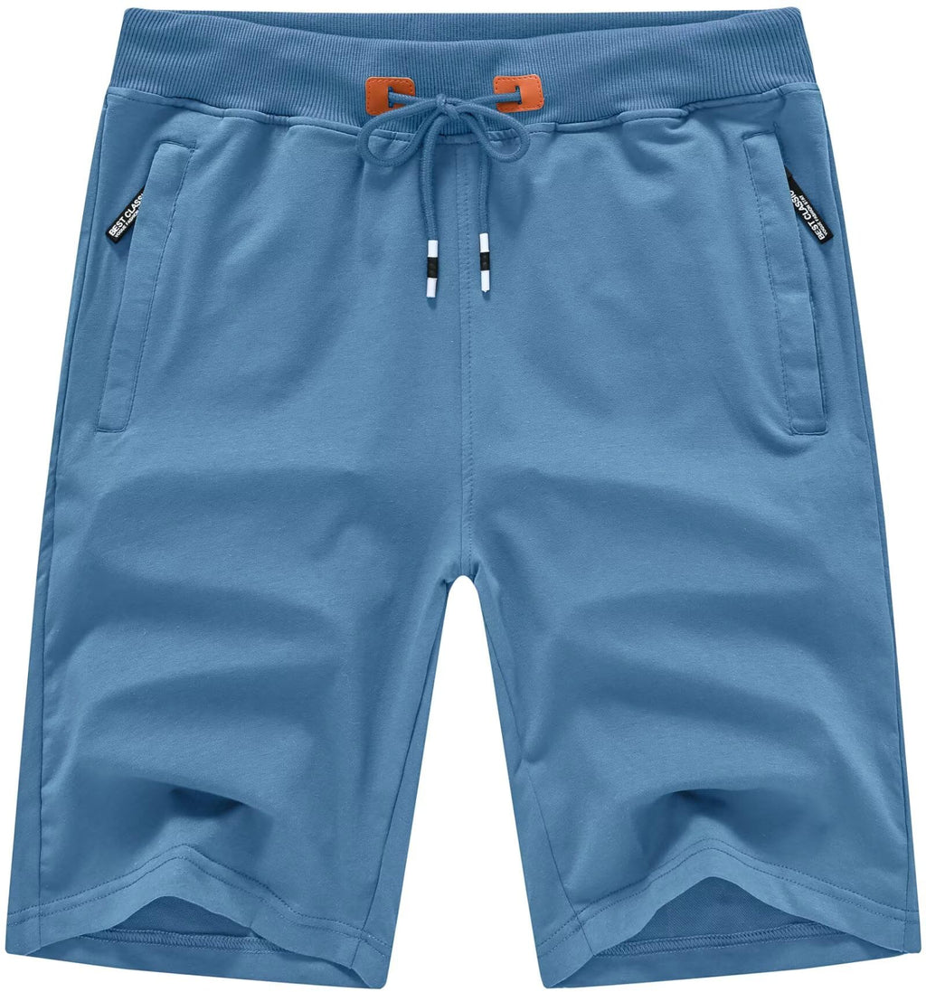 QPNGRP Mens Shorts Casual Drawstring Zipper Pockets Elastic Waist