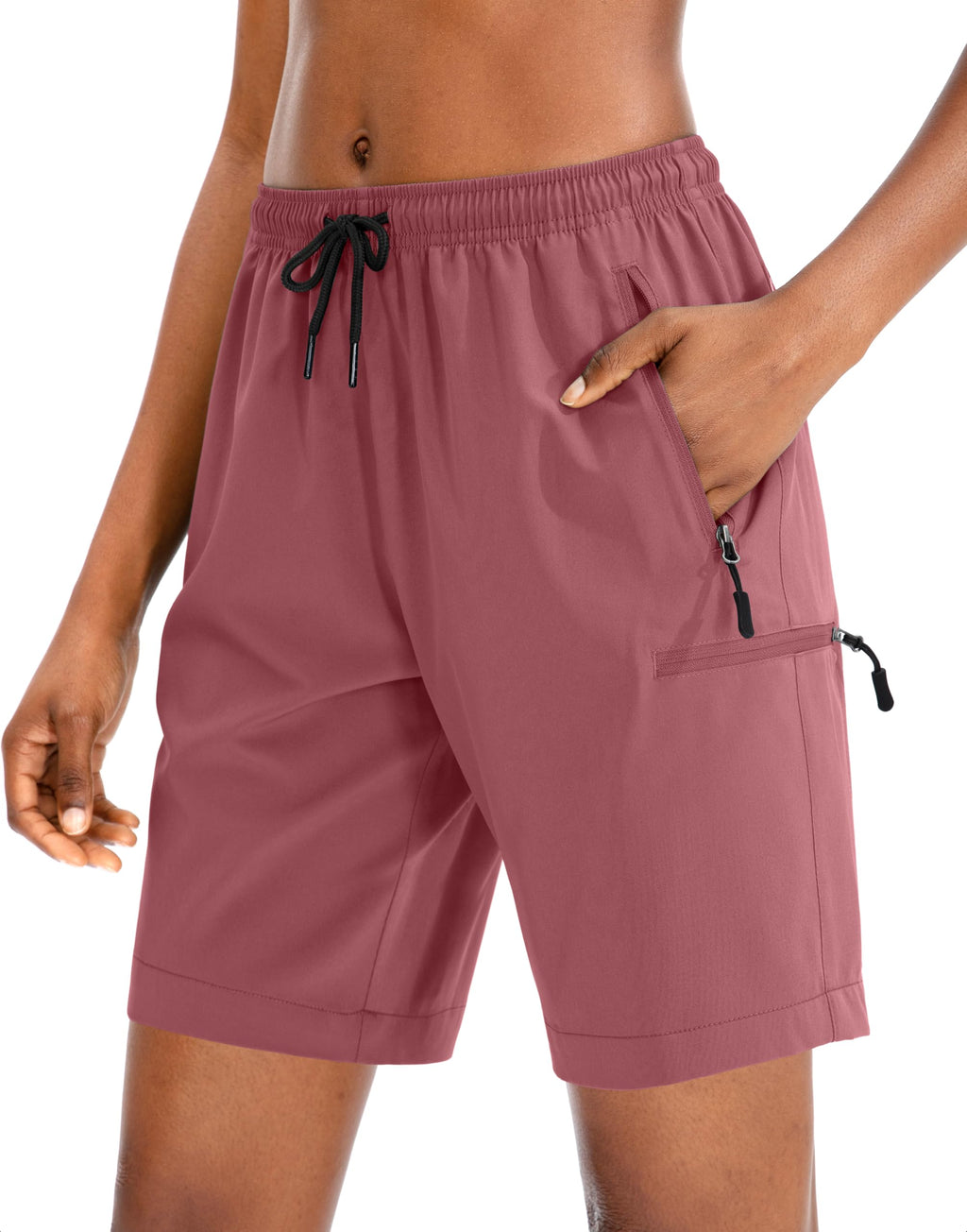 SANTINY Women's 5''/ 7''/9'' Hiking Cargo Shorts Quick Dry Lightweight Summer Shorts for Women Athletic Golf Zipper Pockets