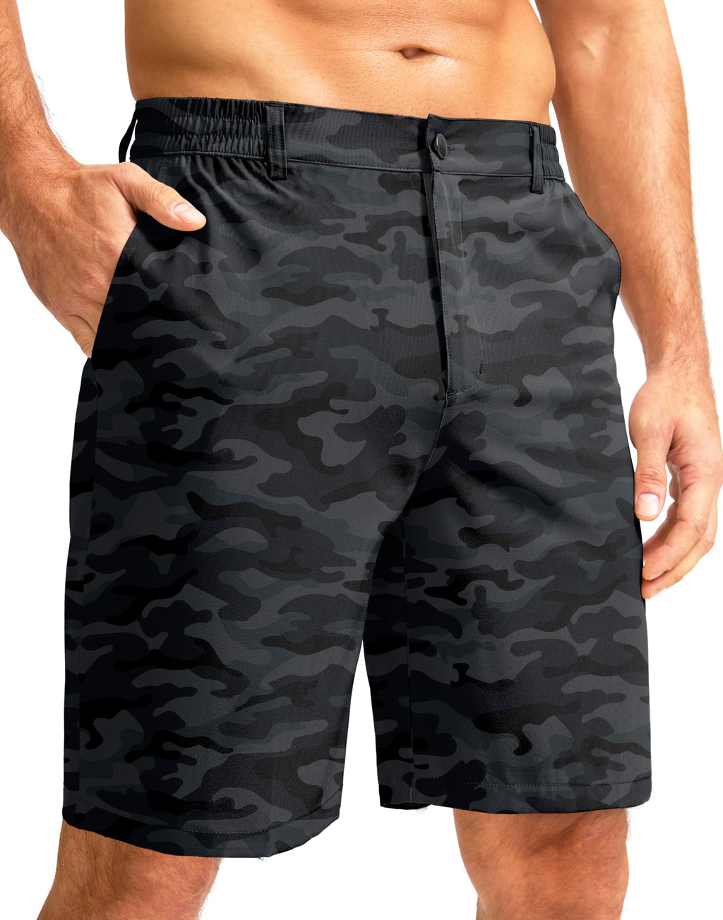 G Gradual Men's Casual Shorts 7" Lightweight Golf Shorts for Men Stretch with 3 Pockets Quick Dry Breathable Work Shorts