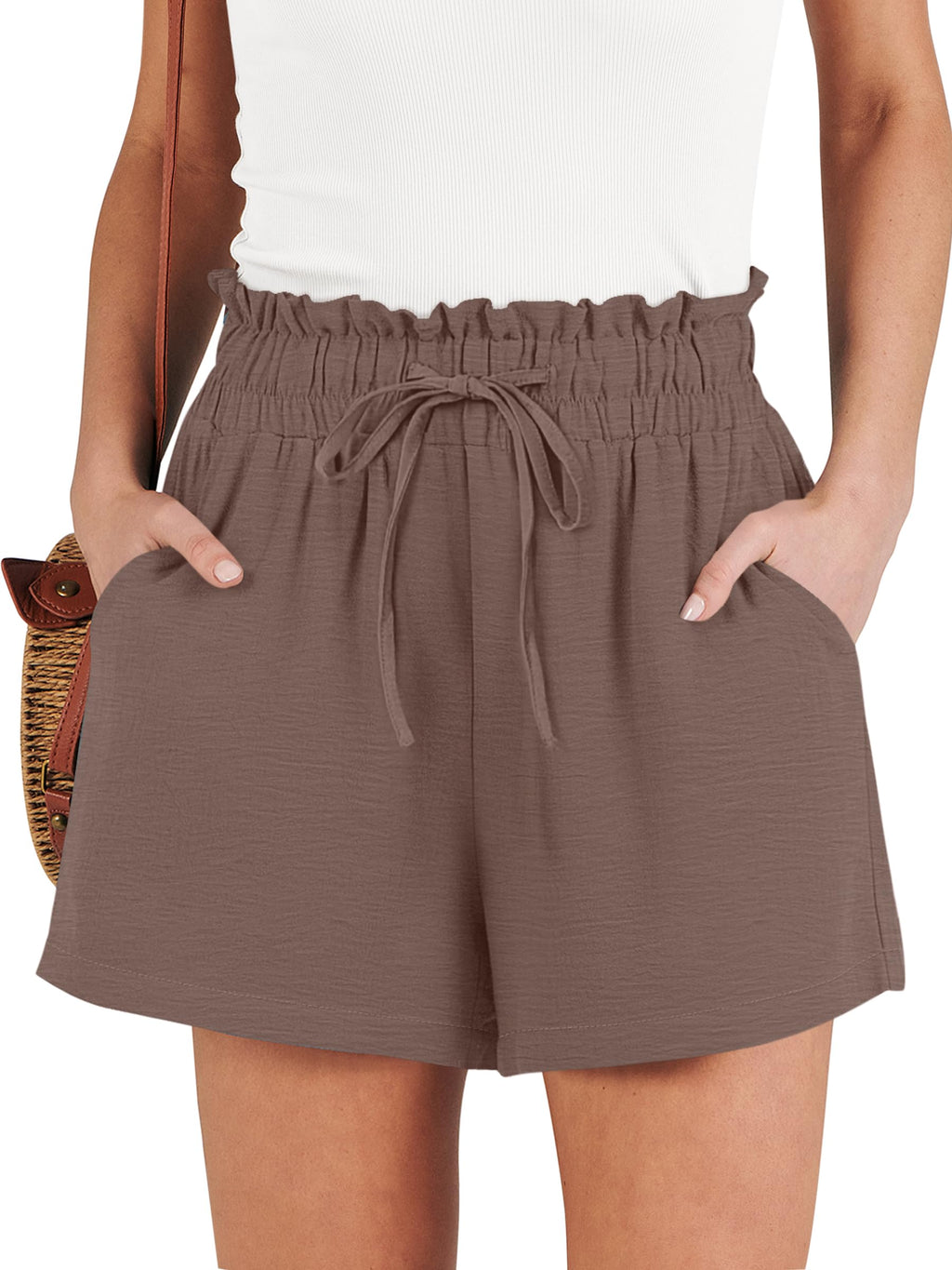 ANRABESS Shorts for Women Summer Casual High Waisted Wide Leg Drawstring Lounge Shorts Comfy 2026 Beach Vacation Clothes