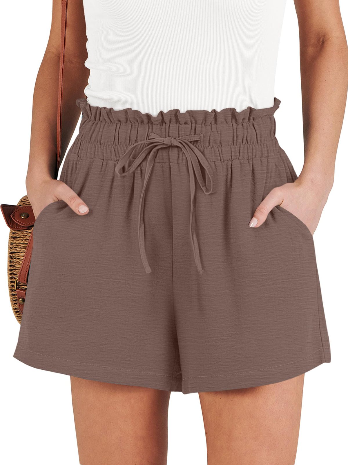 ANRABESS Shorts for Women Summer Casual High Waisted Wide Leg Drawstring Lounge Shorts Comfy 2026 Beach Vacation Clothes