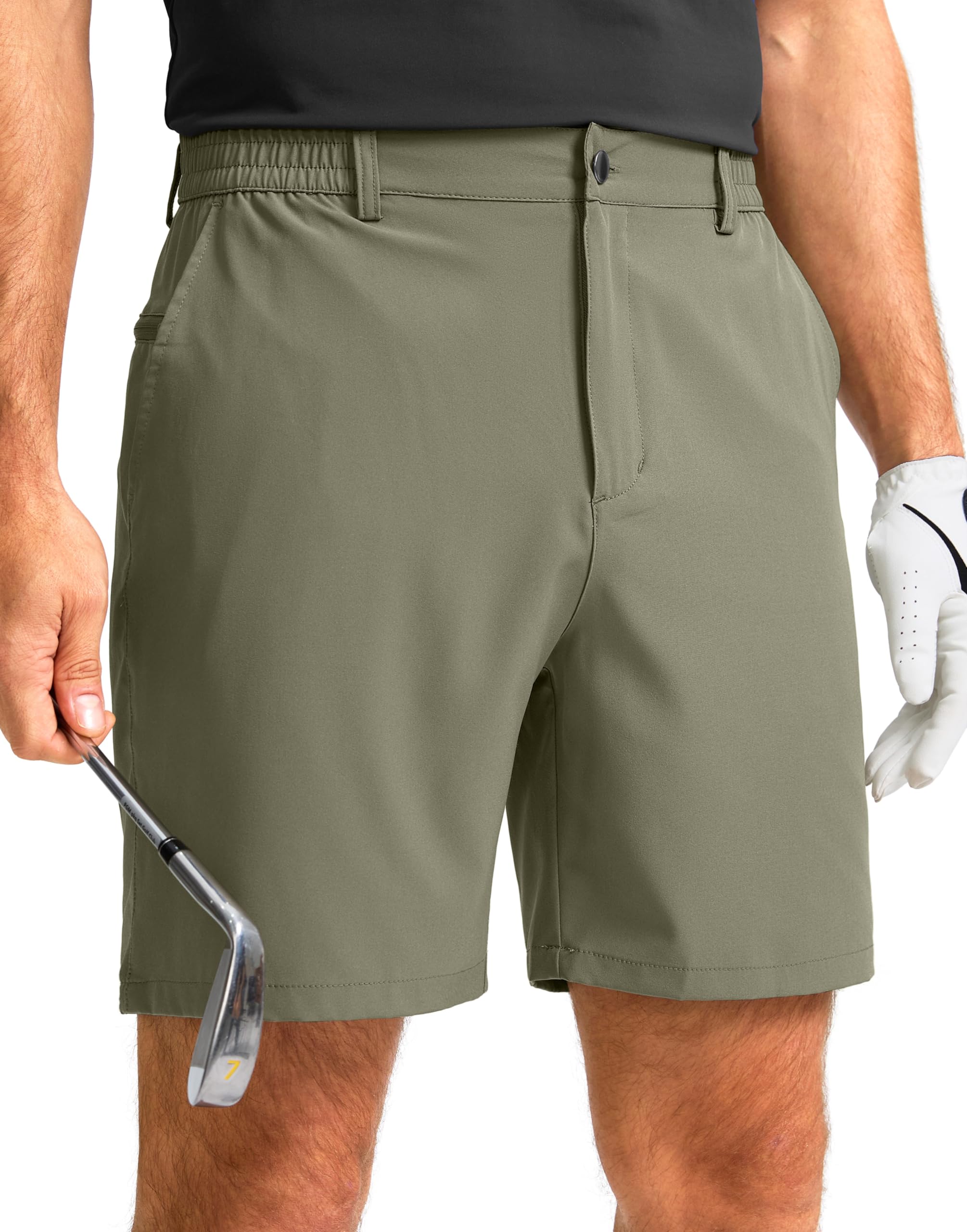 G Gradual Men's Casual Shorts 7" Lightweight Golf Shorts for Men Stretch with 3 Pockets Quick Dry Breathable Work Shorts