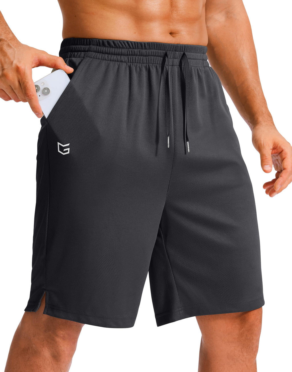 G Gradual Men's Athletic Shorts with Pockets 9" / 11" Long Basketball Shorts Lightweight Quick Dry Gym Workout Shorts for Men