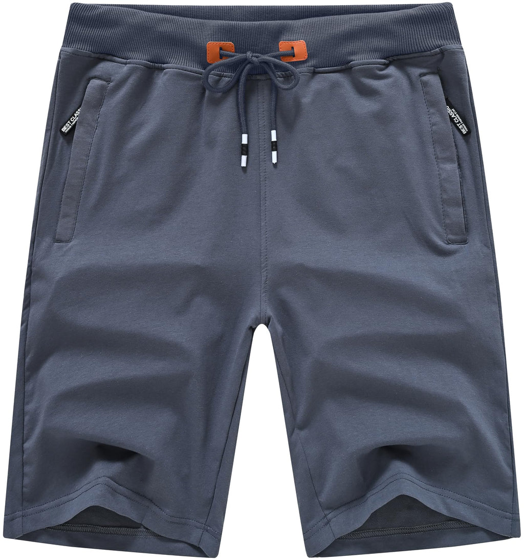 QPNGRP Mens Shorts Casual Drawstring Zipper Pockets Elastic Waist