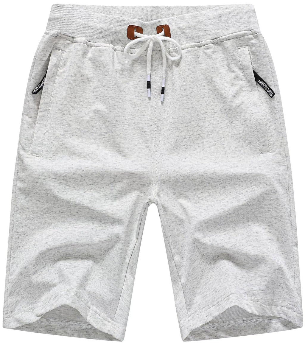 QPNGRP Mens Shorts Casual Drawstring Zipper Pockets Elastic Waist