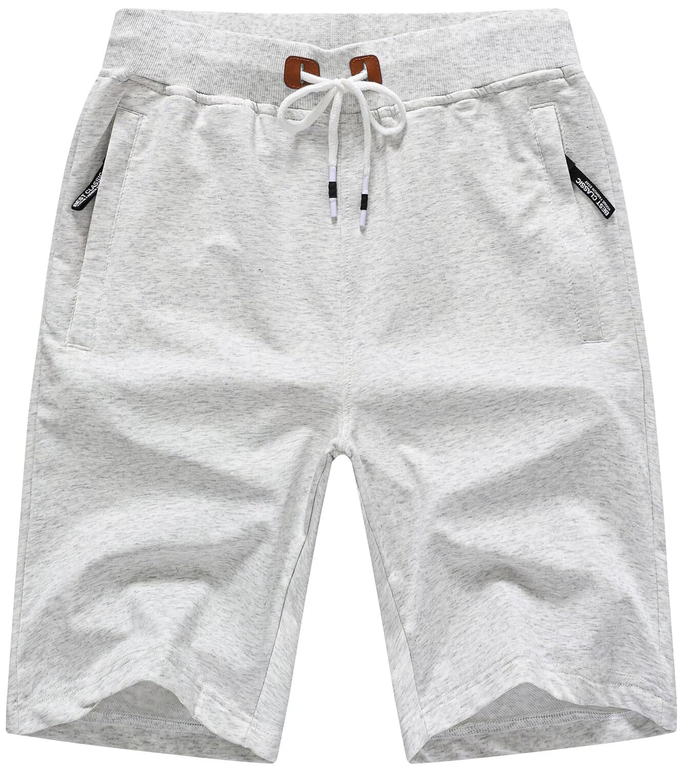 QPNGRP Mens Shorts Casual Drawstring Zipper Pockets Elastic Waist