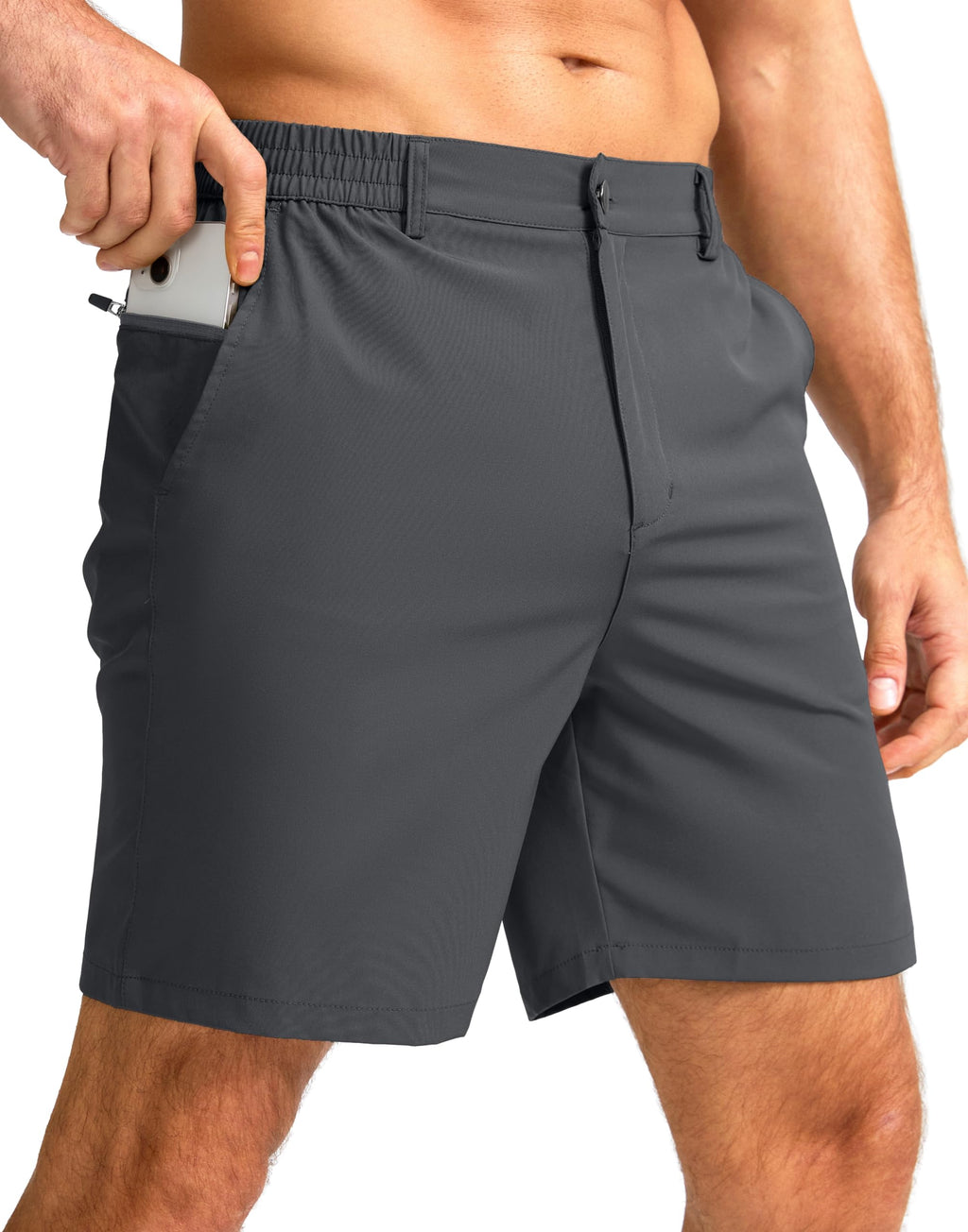 G Gradual Men's Casual Shorts 7" Lightweight Golf Shorts for Men Stretch with 3 Pockets Quick Dry Breathable Work Shorts