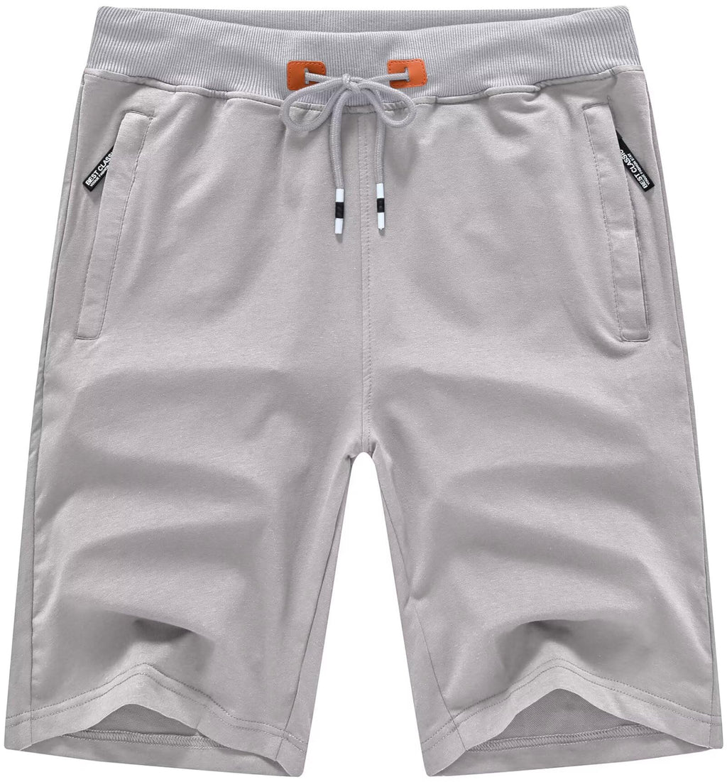 QPNGRP Mens Shorts Casual Drawstring Zipper Pockets Elastic Waist