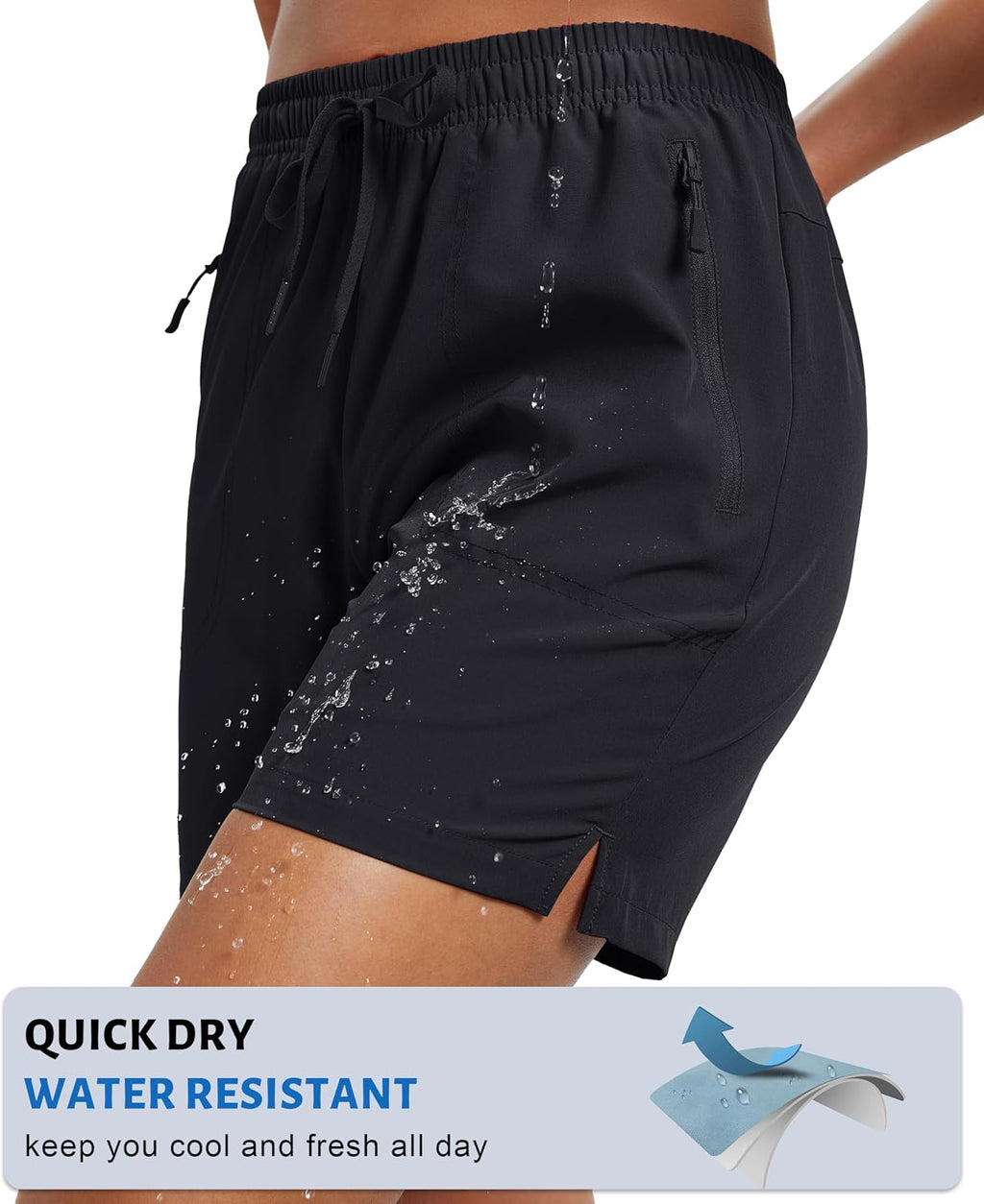 MAGCOMSEN Women's 5" Hiking Shorts UPF 50+ Quick Dry Lightweight Athletic Running Golf Summer Casual Shorts with Pockets