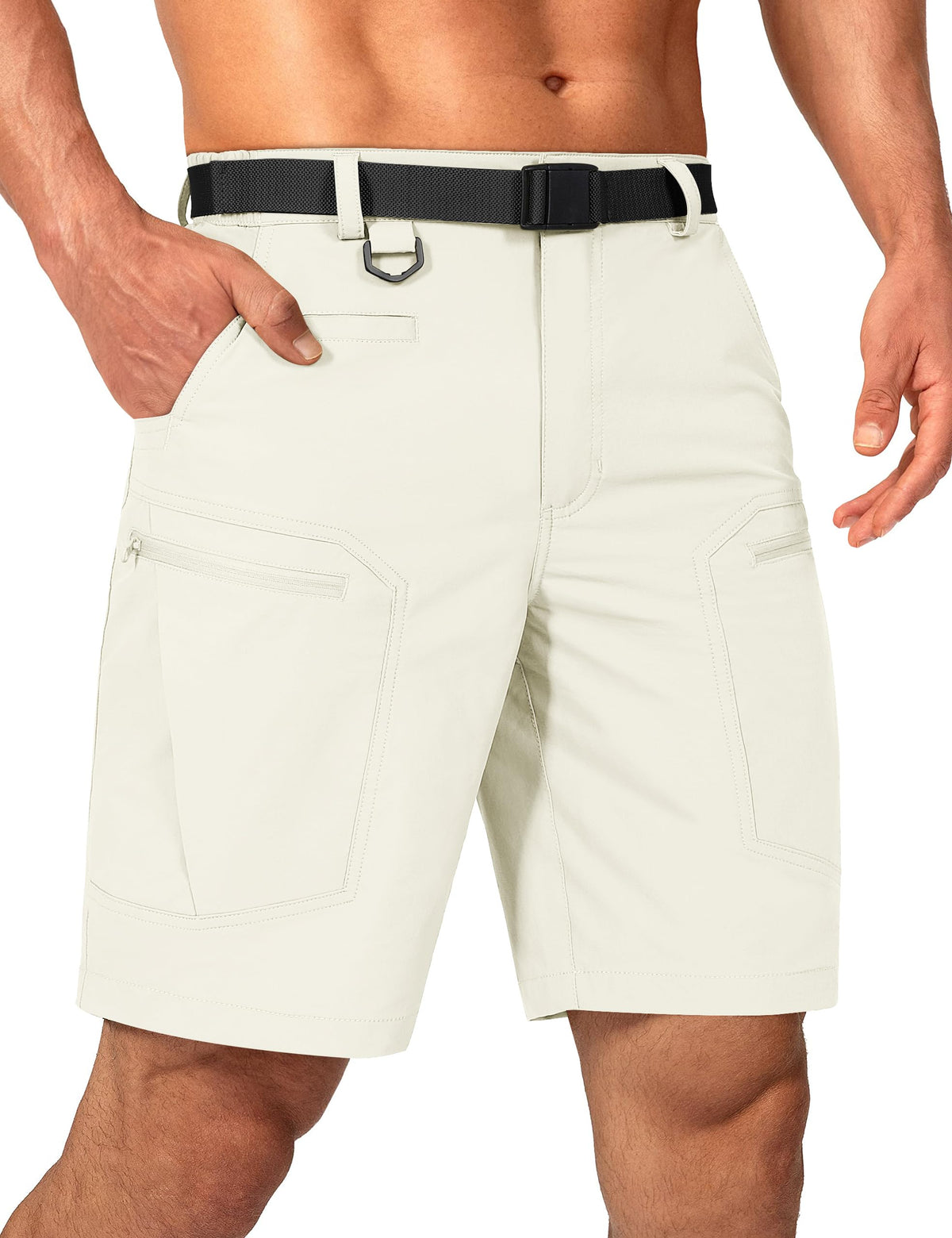 Mens Cargo Hiking Shorts Water Resistant Quick Dry Lightweight Breathable Tactical Shorts with Nylon Belt