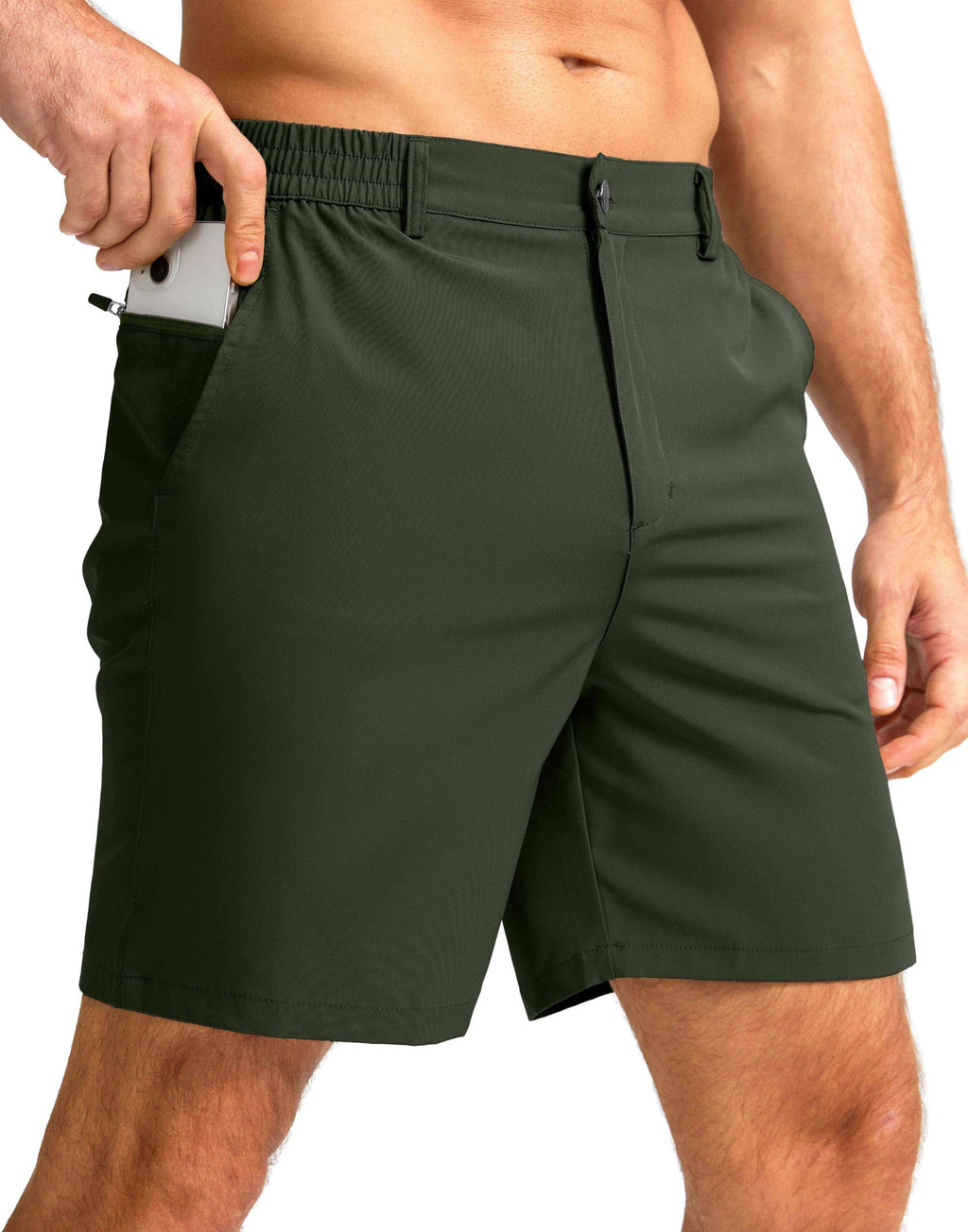 G Gradual Men's Casual Shorts 7" Lightweight Golf Shorts for Men Stretch with 3 Pockets Quick Dry Breathable Work Shorts