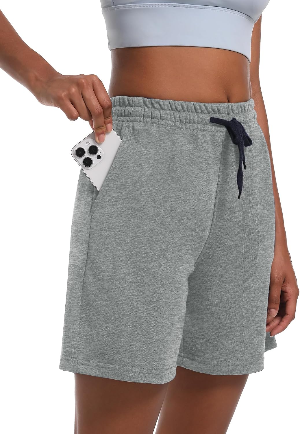 Dalavch 4 Pack Women's Summer Sweat Shorts Cotton Comfy Drawstring Shorts for Casual Lounge Sport Athletic with Pockets