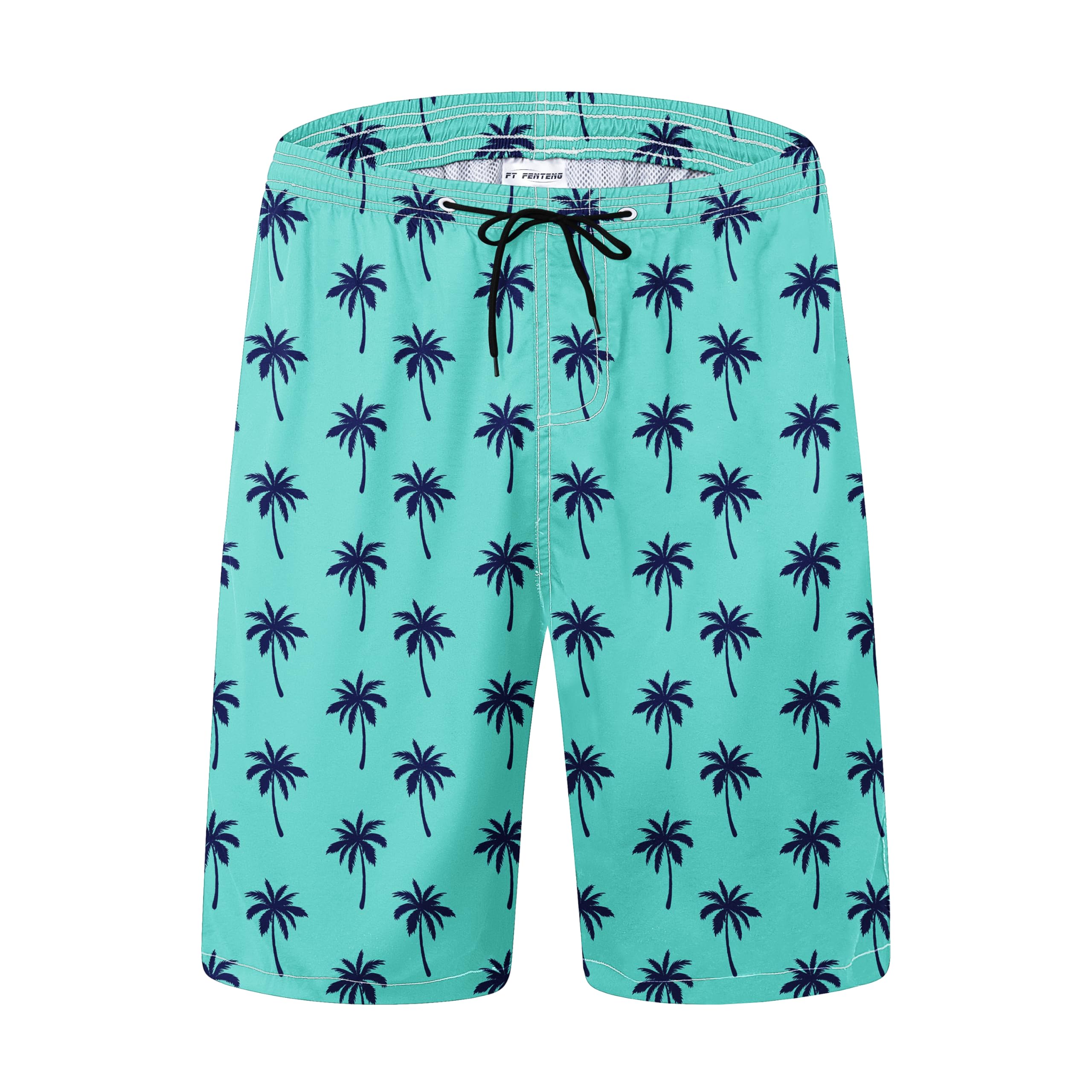 FT FENTENG Mens Swim Trunks Quick Dry Board Shorts with Mesh Liner, Breathable Big & Tall Beach Shorts Swimwear Bathing Suits