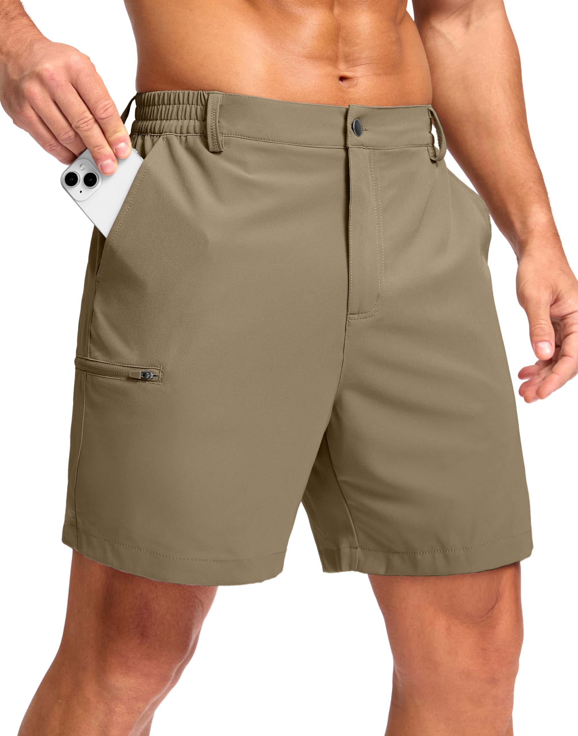 G Gradual Men's Casual Shorts 7"/ 9"/ 5" Lightweight 4 Pockets Stretch Quick-Dry Summer Shorts for Golf Work Hiking Trips