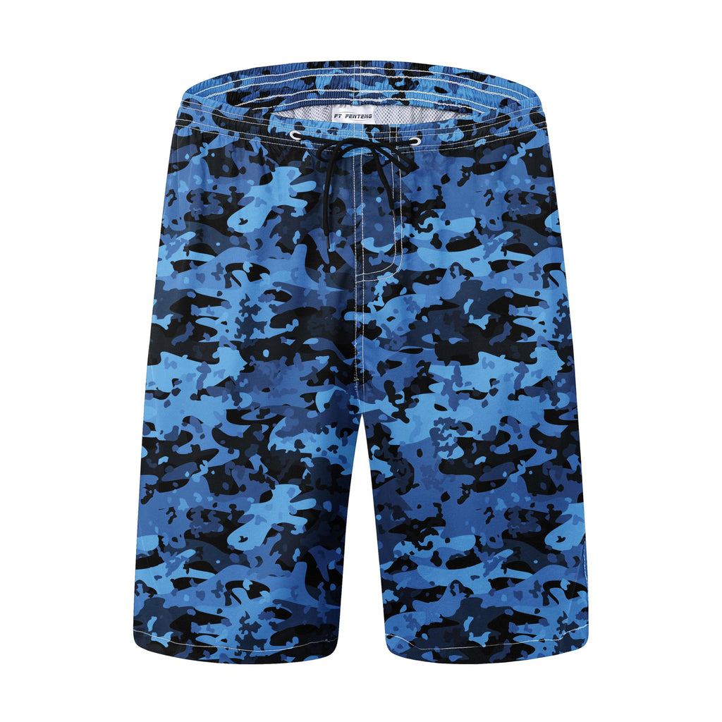 FT FENTENG Mens Swim Trunks Quick Dry Board Shorts with Mesh Liner, Breathable Big & Tall Beach Shorts Swimwear Bathing Suits